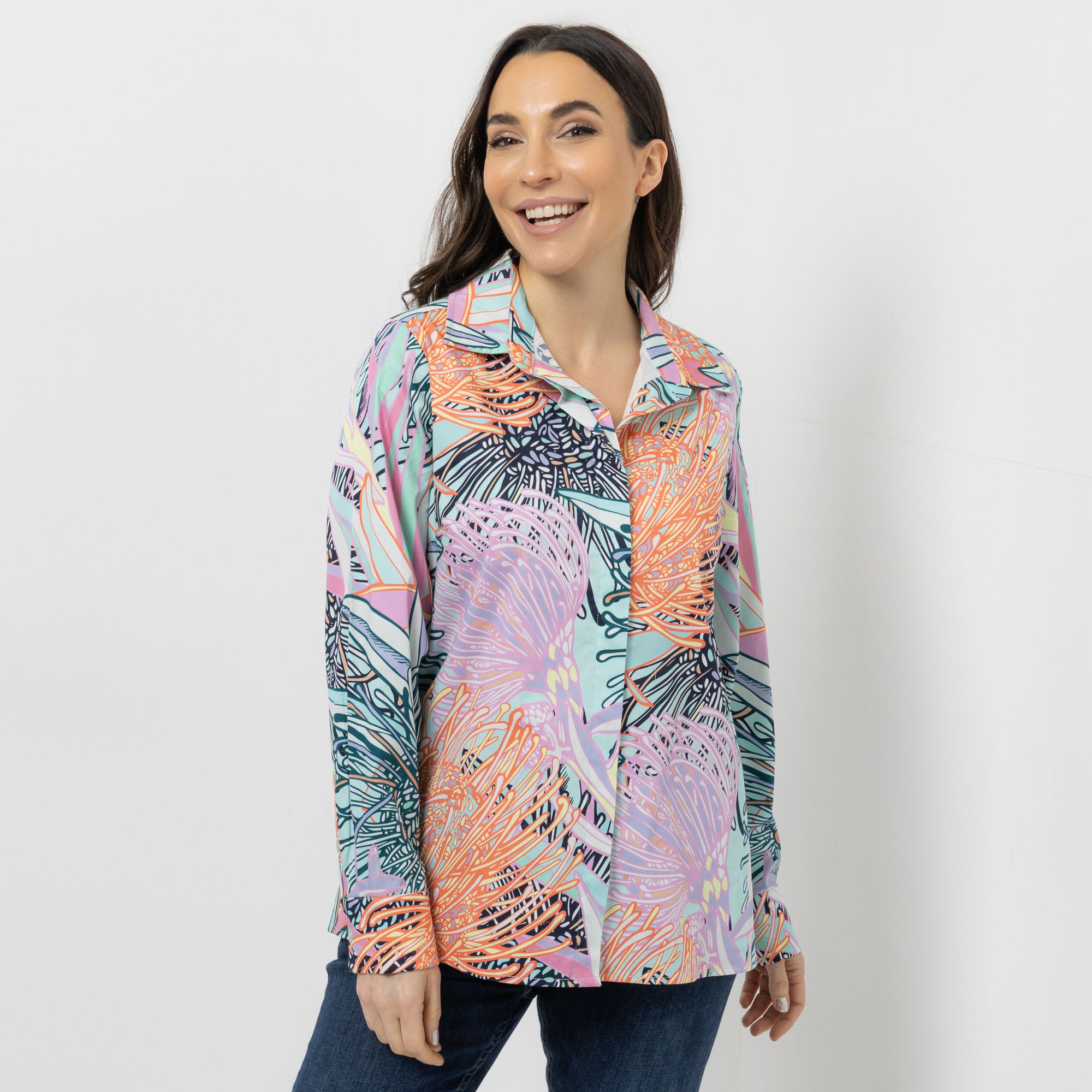 DAWID by Dawid Tomaszewski Bluse, Umlegekragen verdeckte Knopfleiste figurumspielend