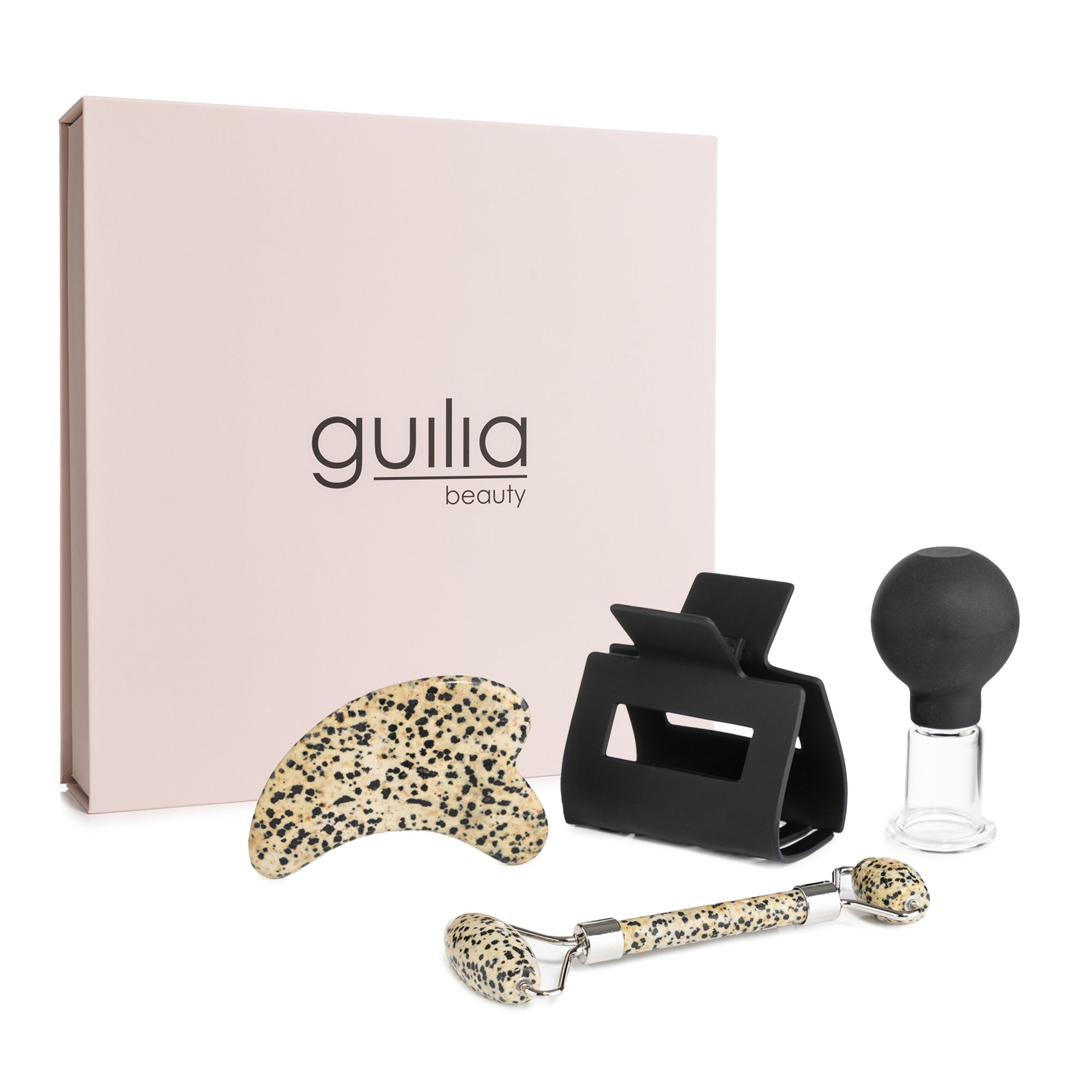 GUILIA Gesichtspflege-Set mit Haarklammer in einer wertigen Box, 4tlg.