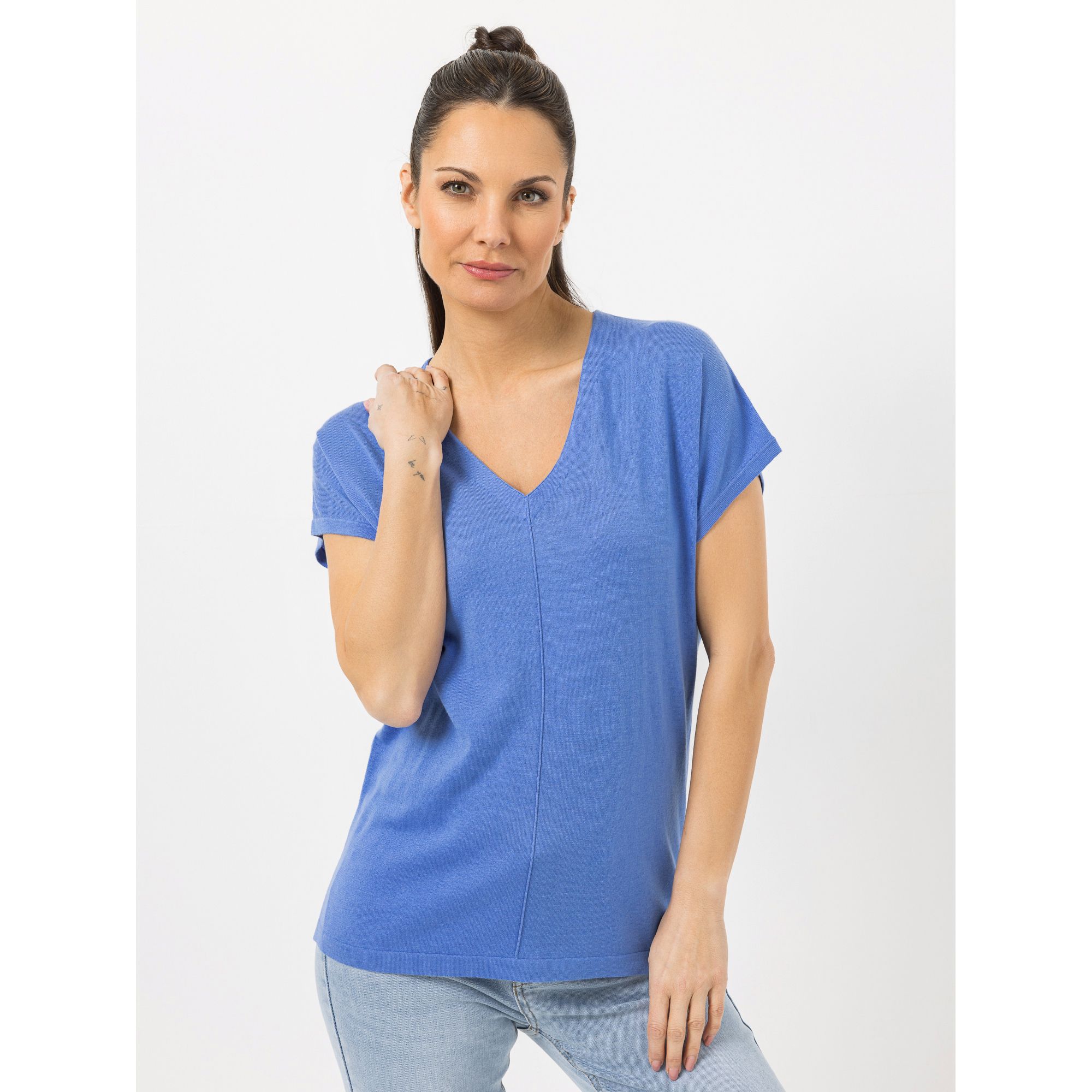 STEFFEN SCHRAUT Pullover V-Ausschnitt Mittelnaht leger weit