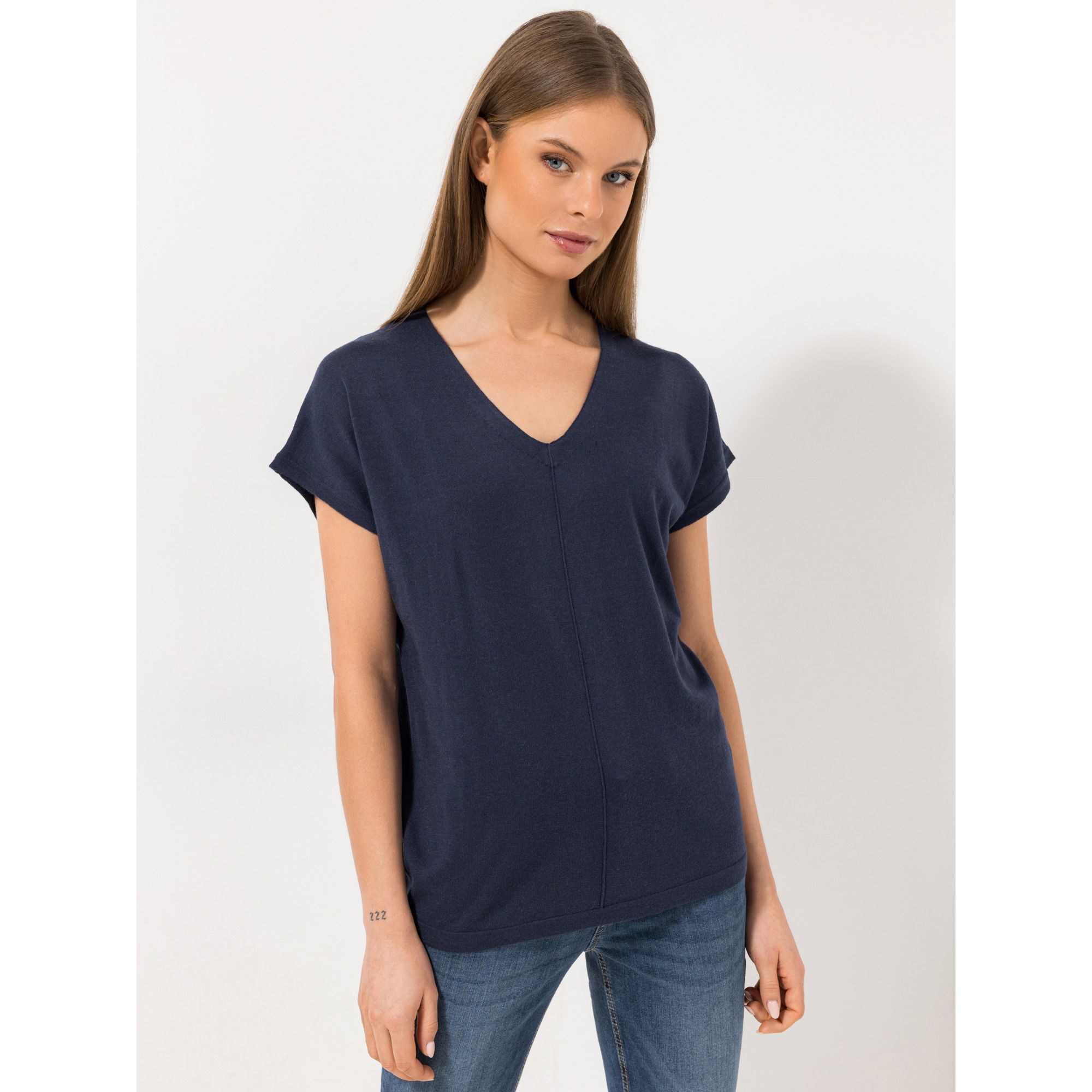 STEFFEN SCHRAUT Pullover V-Ausschnitt Mittelnaht leger weit