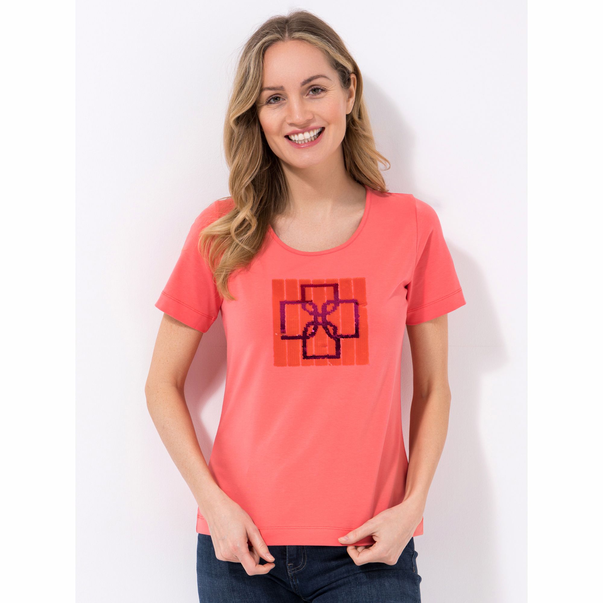 DAWID by Dawid Tomaszewski Shirt, 1/2 Arm Rundhalsausschnitt figurumspielend