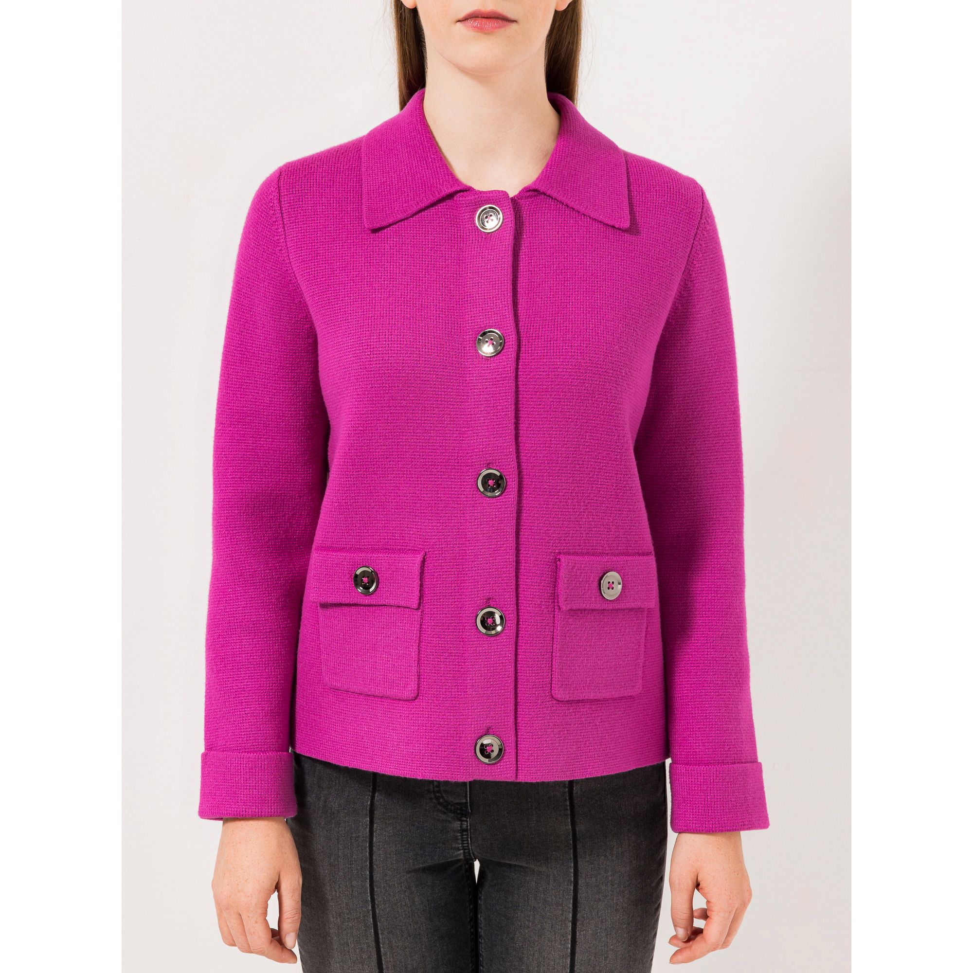 STEFFEN SCHRAUT Strickjacke mit Kragen Knopfleiste figurumspielend