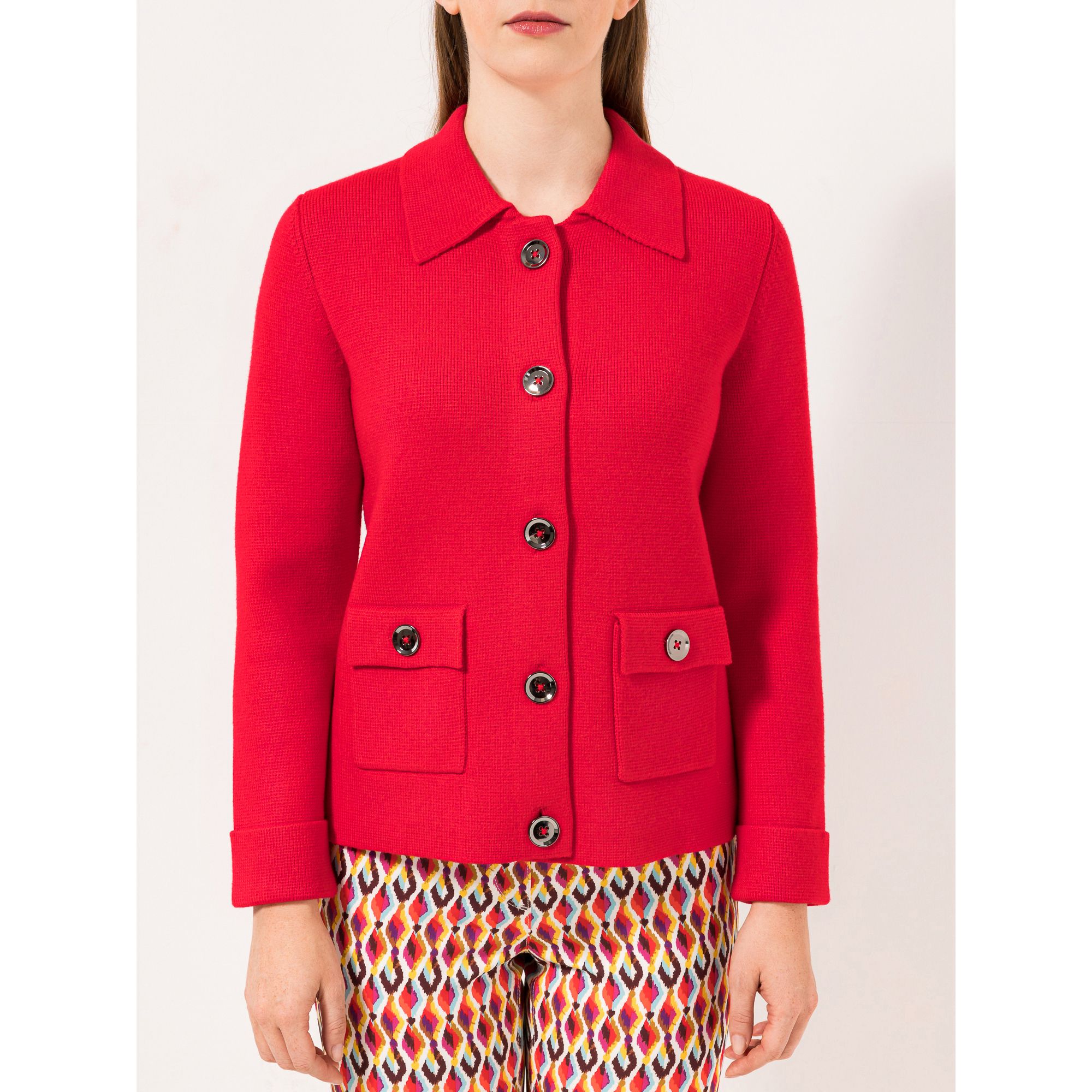 STEFFEN SCHRAUT Strickjacke mit Kragen Knopfleiste figurumspielend