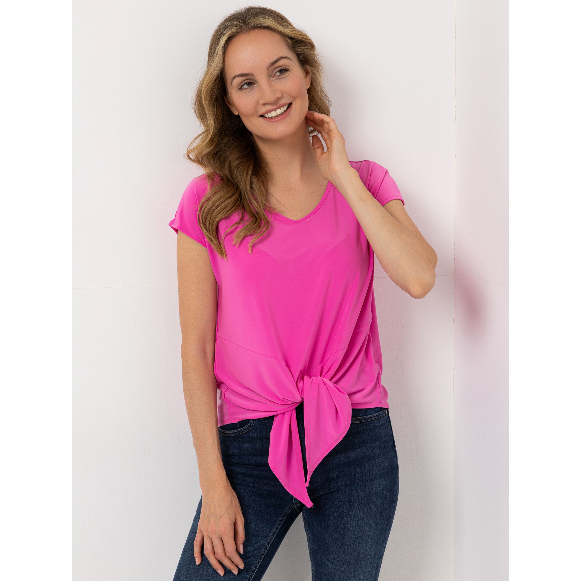 KIM & CO. Shirt, 1/2-Arm Deluxe Brazil Knit Knoten-Detail figurumspielend