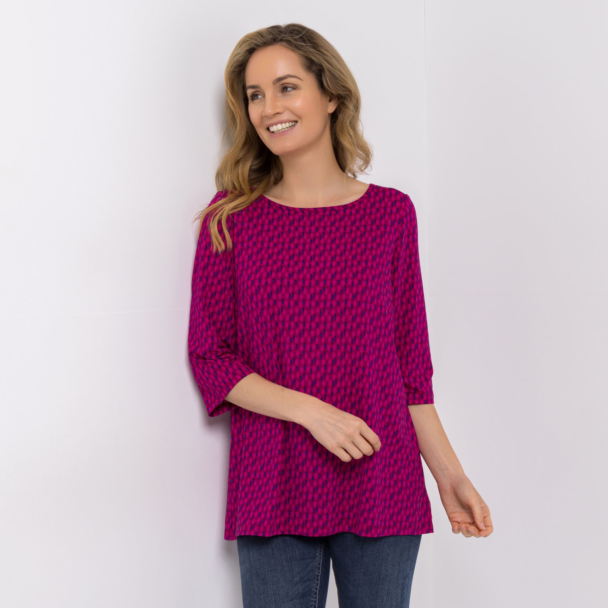 KIM & CO. Shirt, 3/4-Arm Brazil Knit Jersey Rundhalsausschnitt figurumspielend