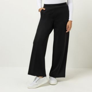 KIM & CO. Hose, lange Form Ponti Crepe Jersey 2 Eingrifftaschen weites Bein