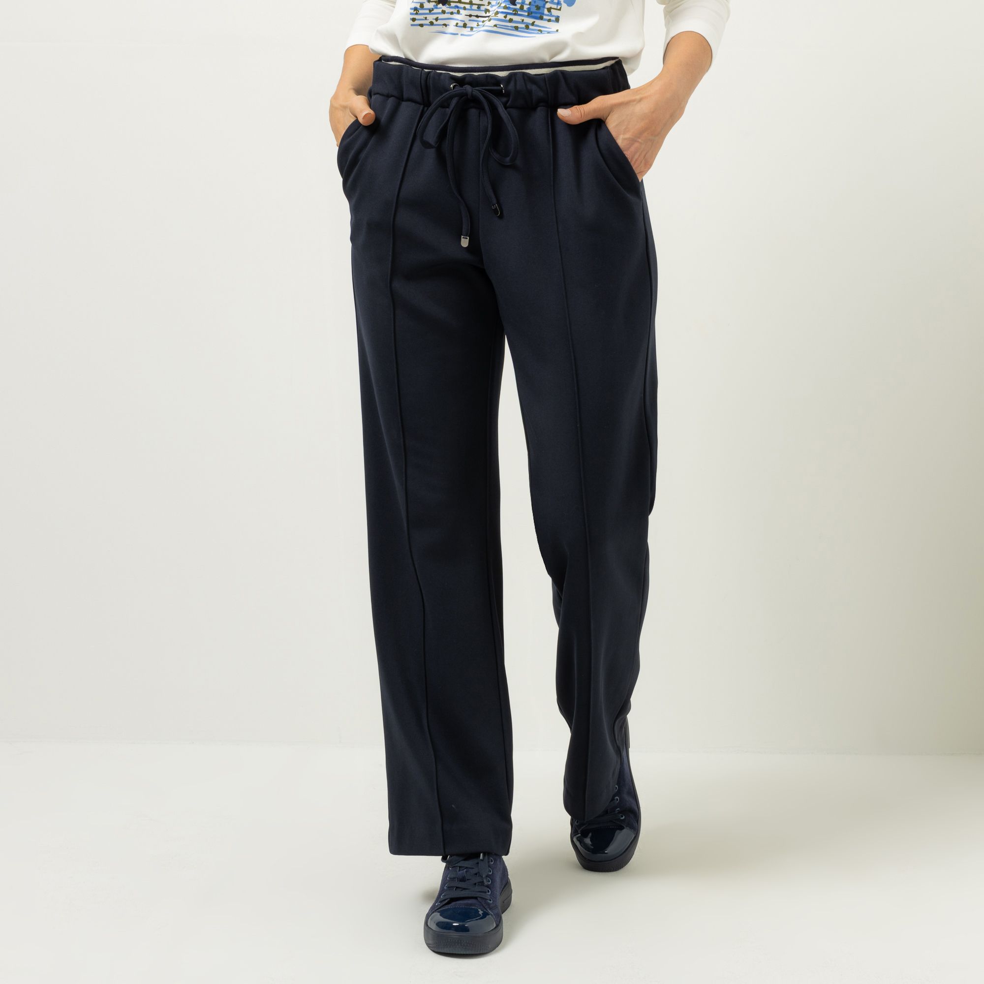 ANNA VON GRIESHEIM Hose, lange Form Rundumdehnbund Eingrifftaschen gerades Bein