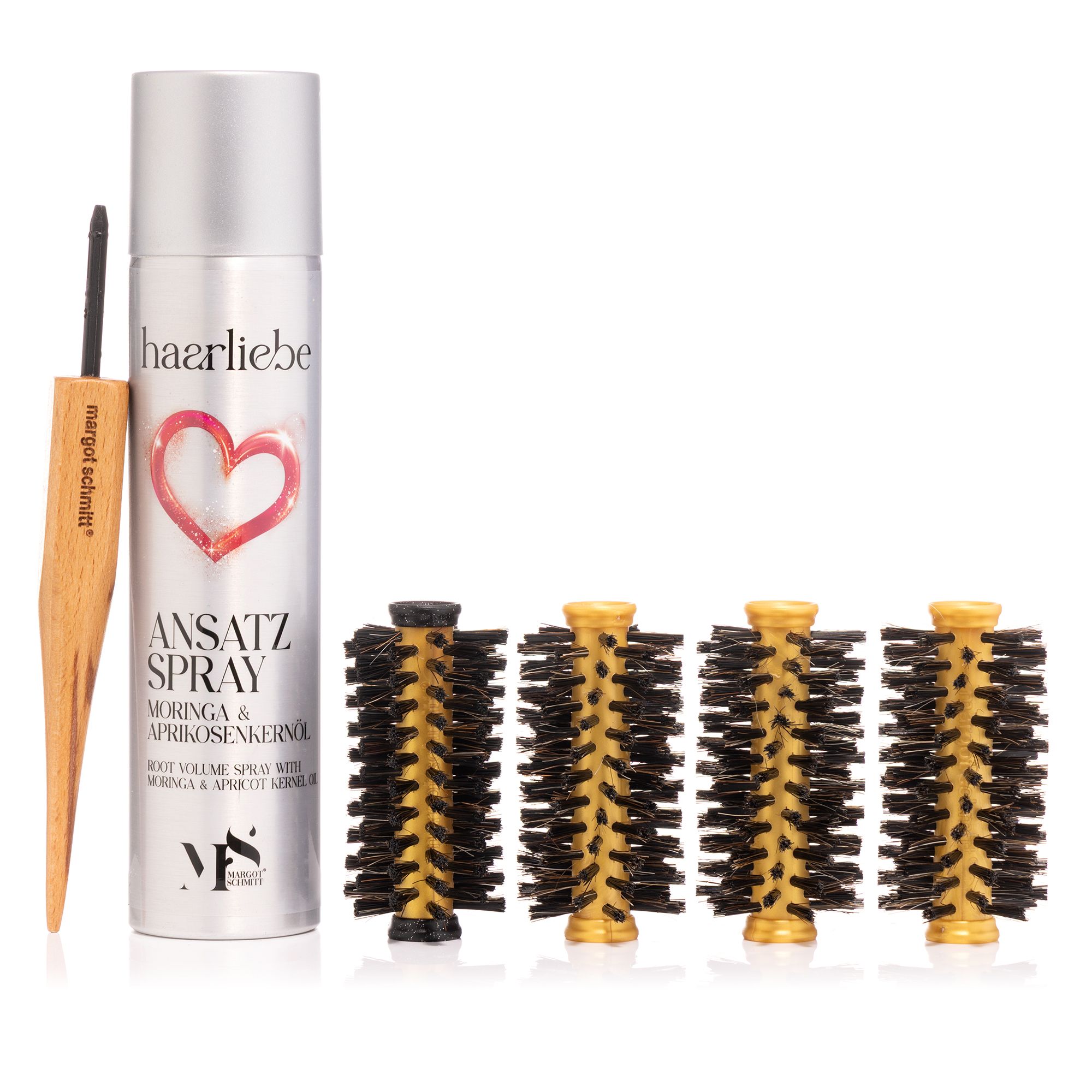 MARGOT SCHMITT® Deluxe Pure Traumrollen Set f. Oberkopf,Haarliebe Ansatzspray 300ml