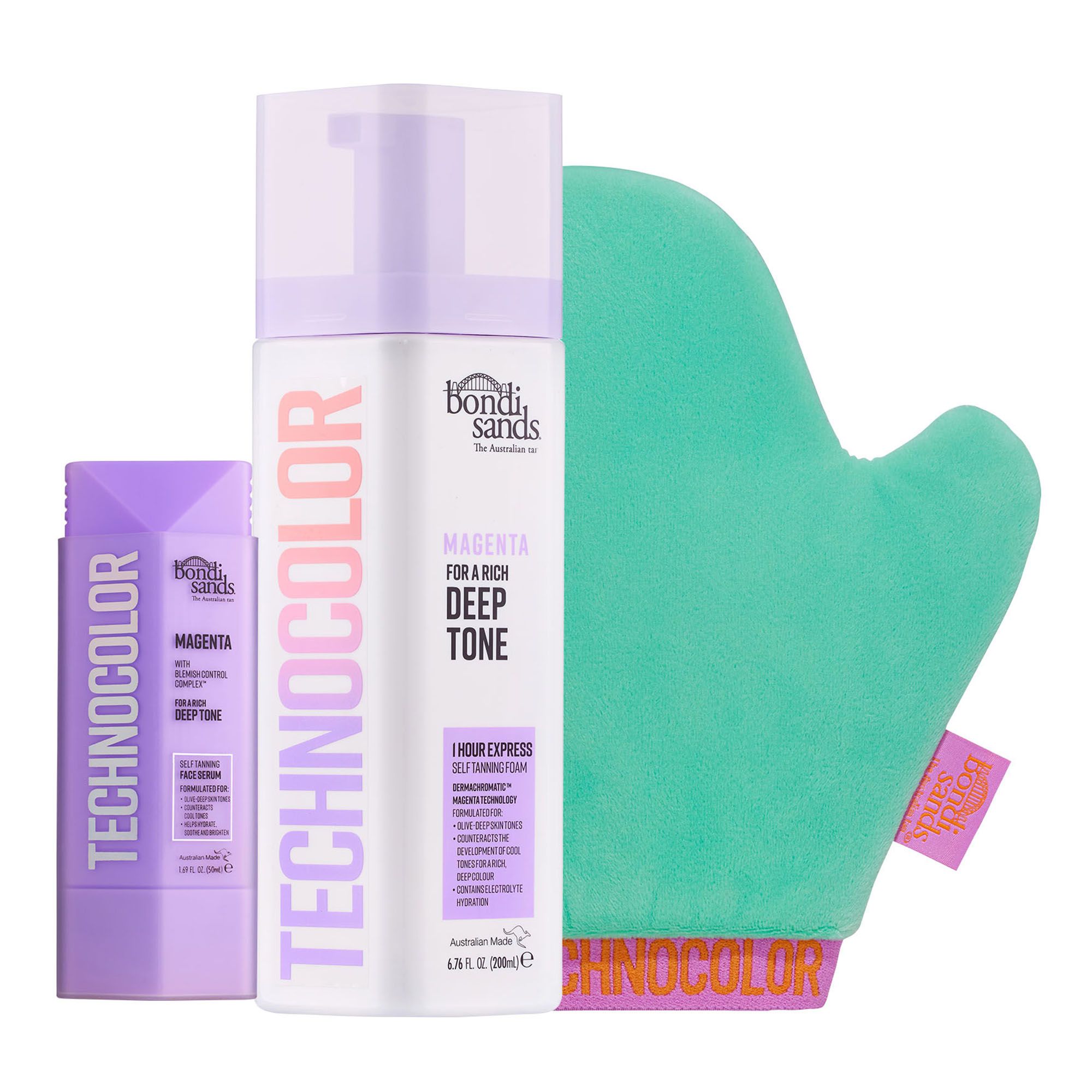 Bondi Sands Technocolour 1h Express Schaum 200ml & Serum 50ml mit Handschuh