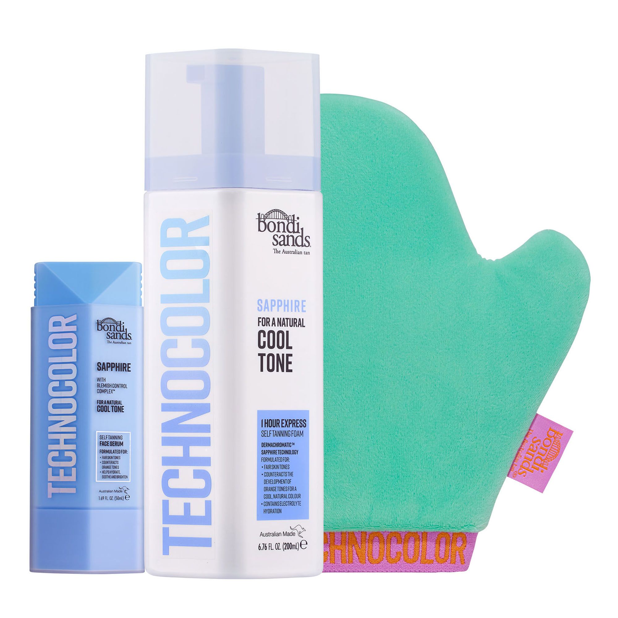Bondi Sands Technocolour 1h Express Schaum 200ml & Serum 50ml mit Handschuh