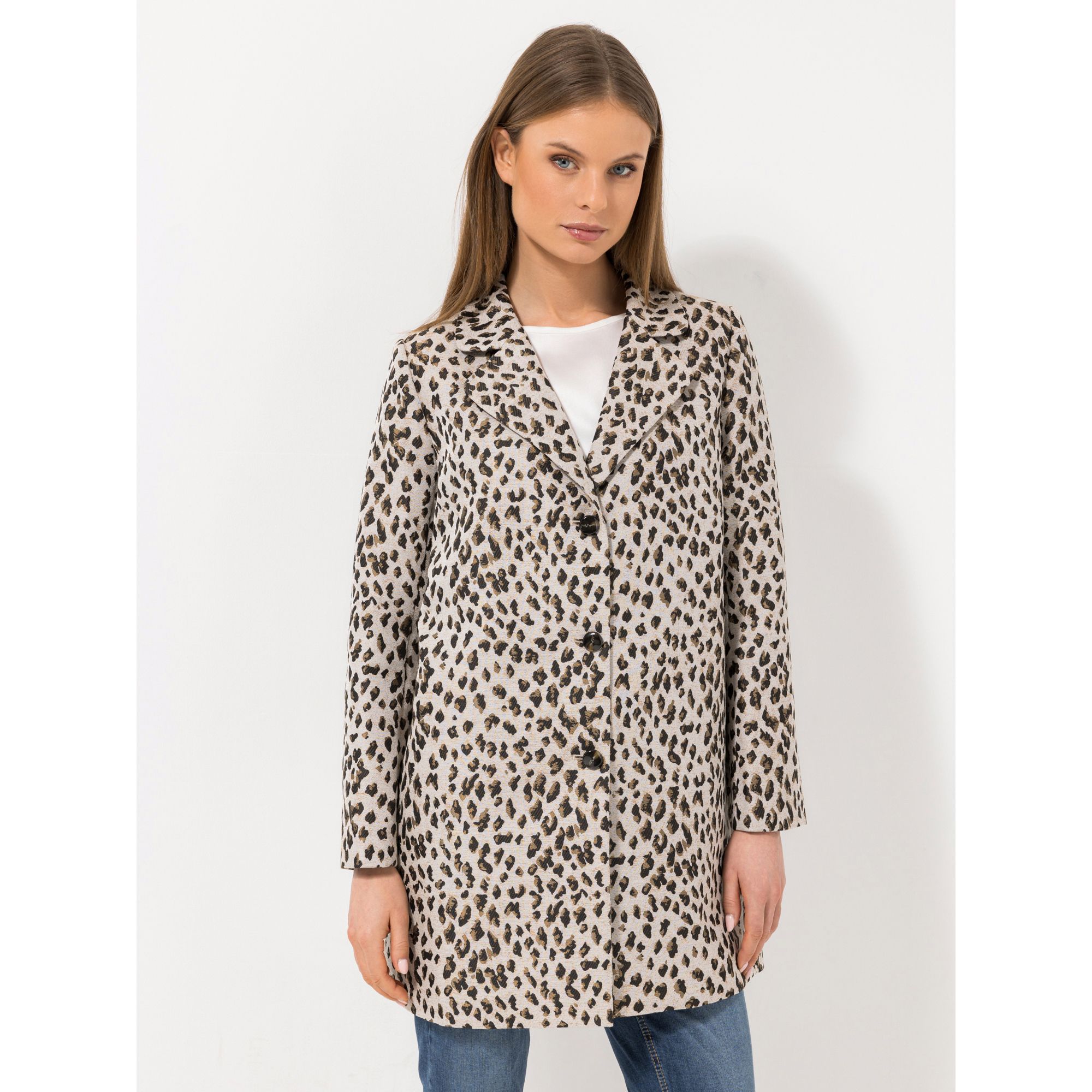 STEFFEN SCHRAUT Blazermantel, 1/1-Arm Reverskragen, Knöpfe Seitennahttaschen gerade Form