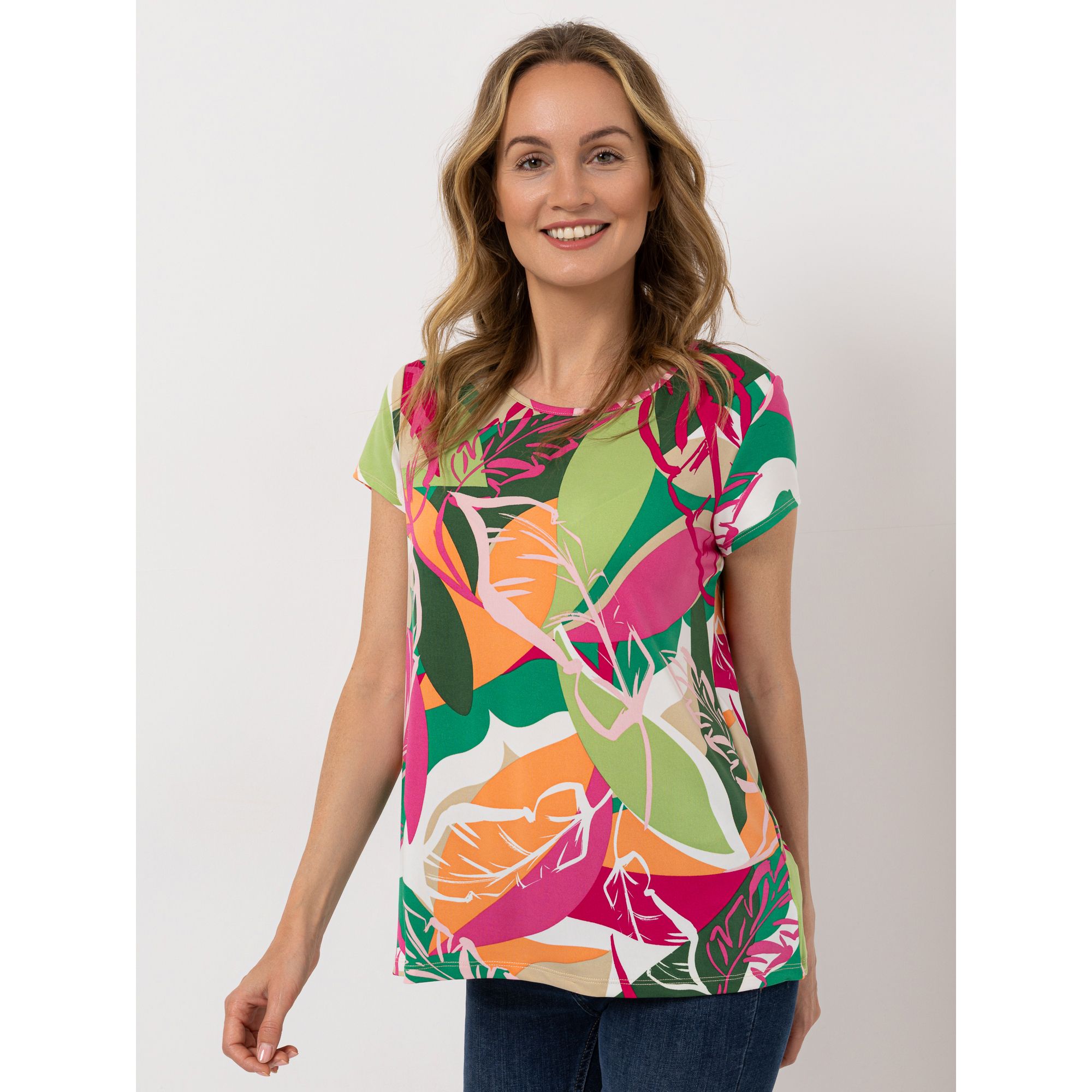 KIM & CO. Shirt, 1/2-Arm Brazil Knit Jersey Rundhalsausschnitt figurumspielend