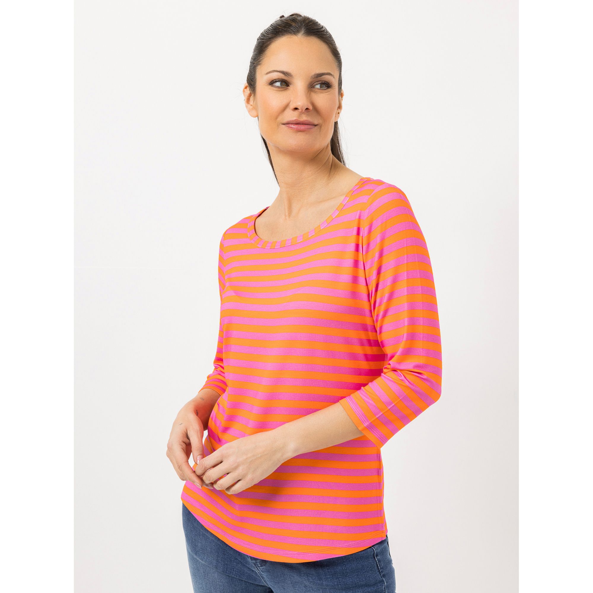 STEFFEN SCHRAUT Shirt, 3/4 Arm Rundhalsausschnitt gestreift figurumspielend