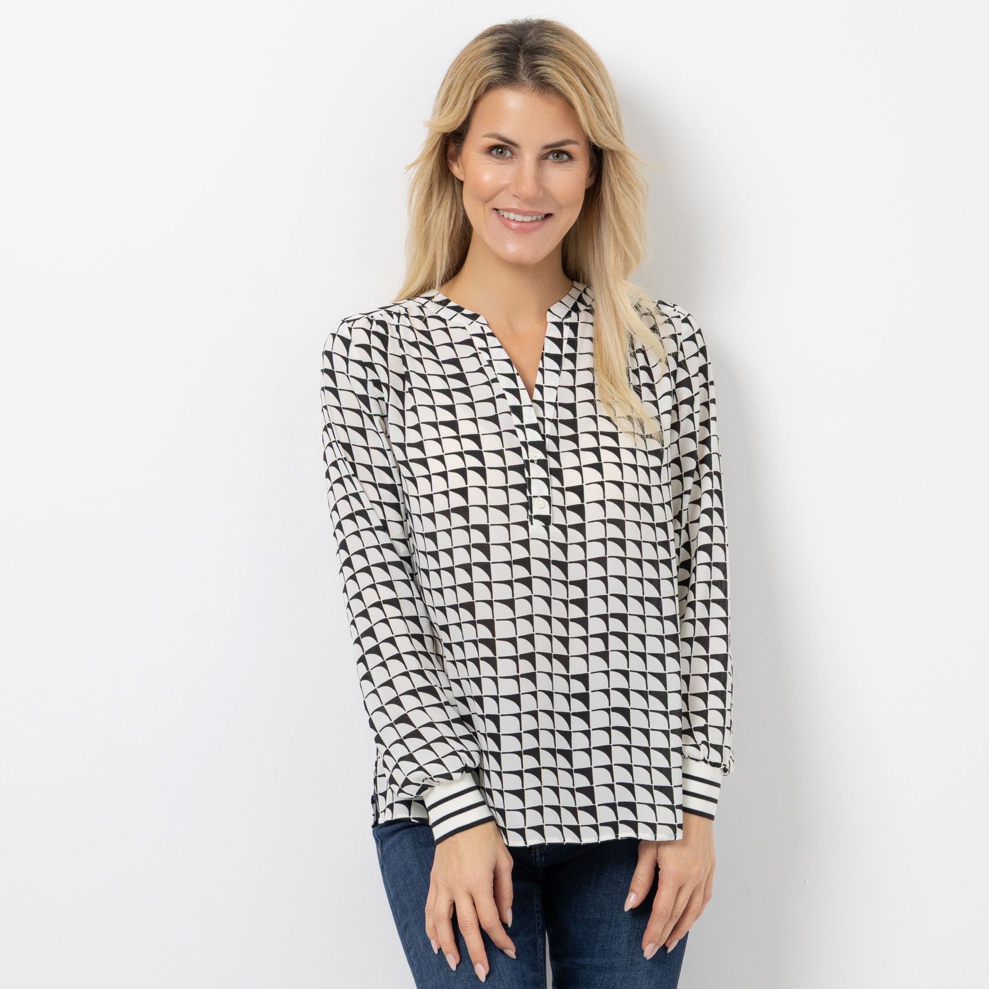 EVA LUTZ Bluse Lilly halbe Knopfleiste 100% recycelte Fasern leger weit