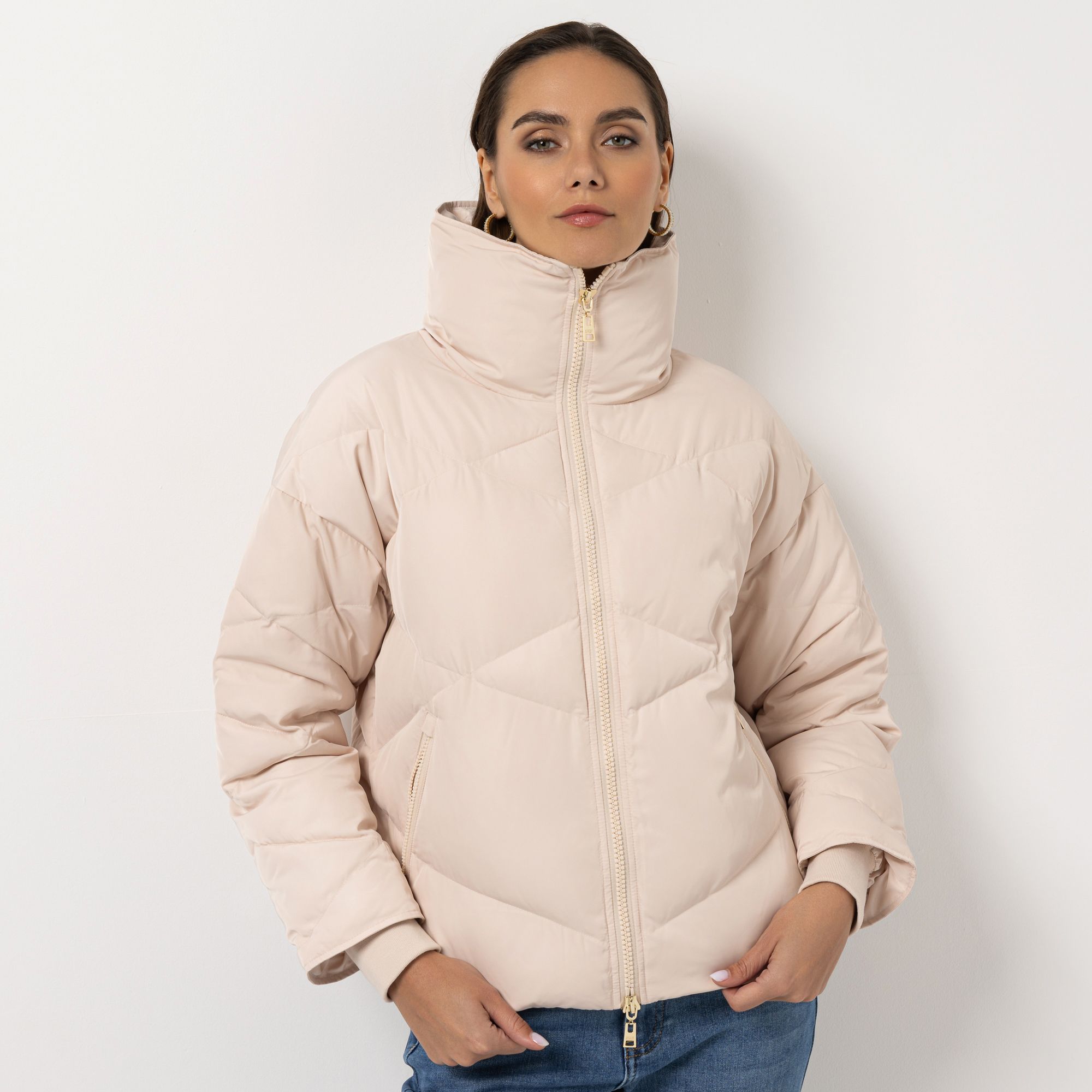 STEFFEN SCHRAUT Steppjacke hoher Stehkragen 2-Wege-Reißverschluss kurze weite Form