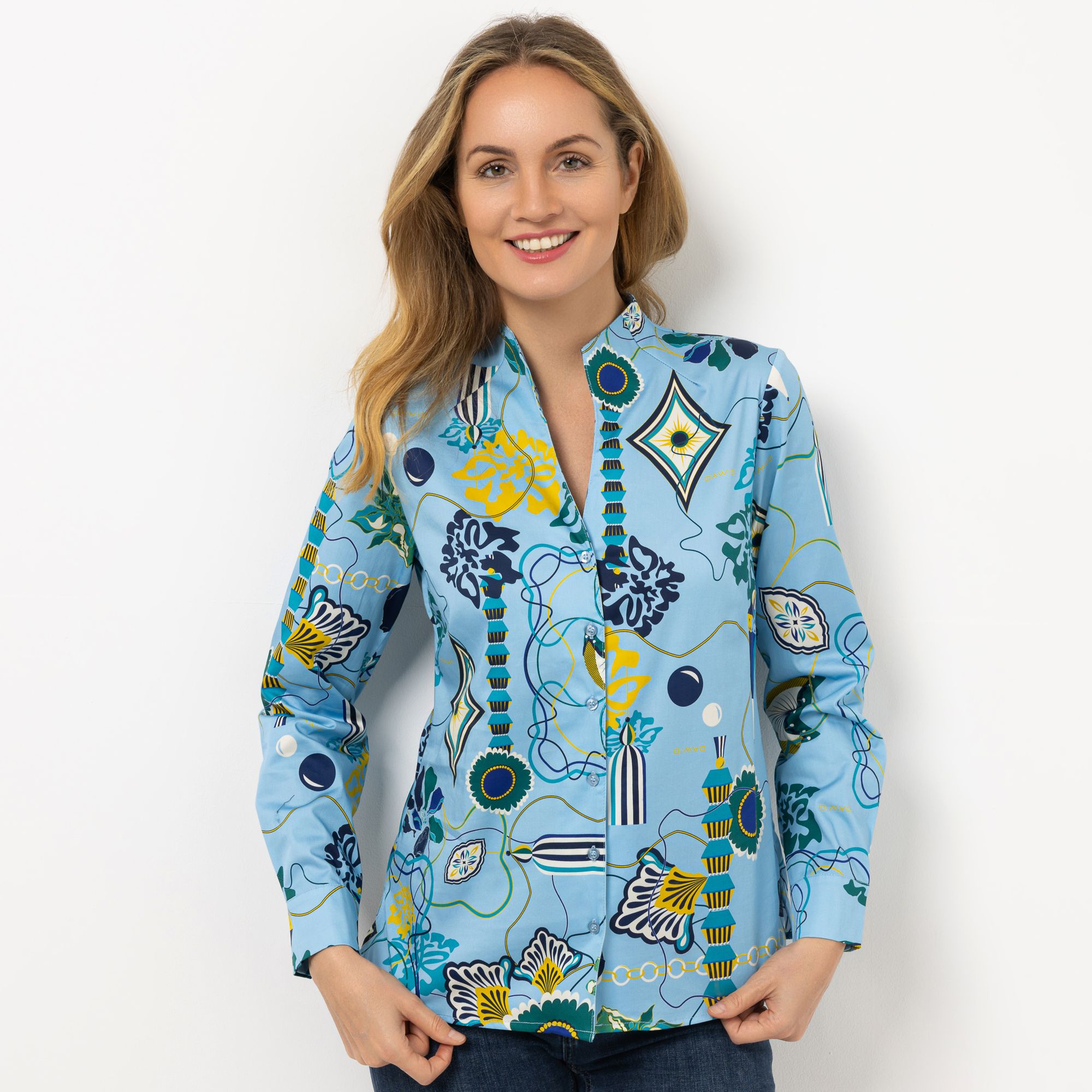 DAWID by Dawid Tomaszewski Bluse Kelchkragen figurbetont