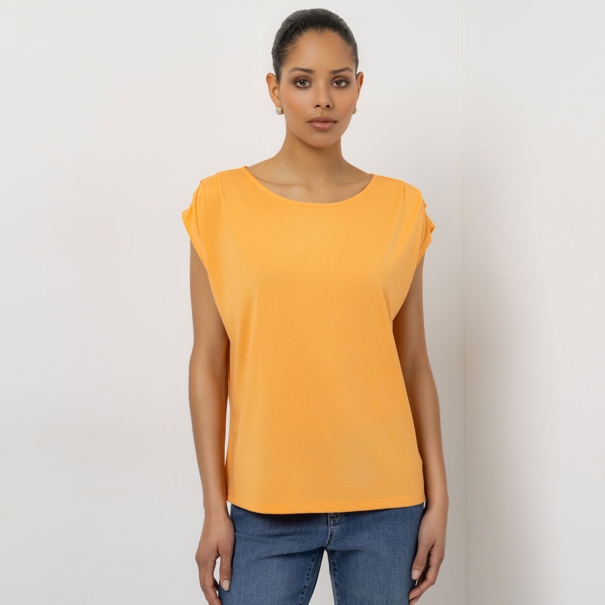 STEFFEN SCHRAUT Shirt, 1/4-Arm Rundhalsausschnitt Faltendetails leger weit