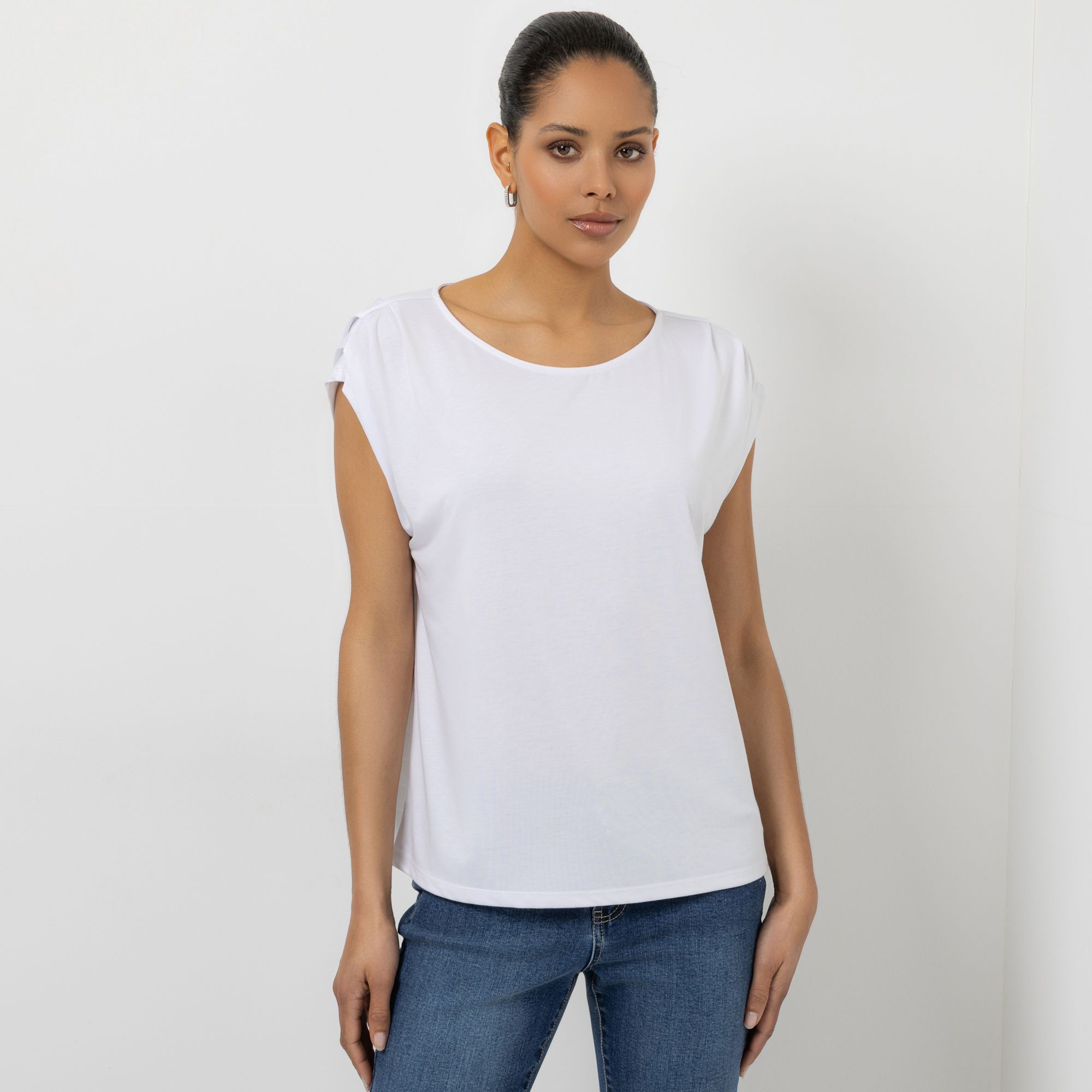 STEFFEN SCHRAUT Shirt, 1/4-Arm Rundhalsausschnitt Faltendetails leger weit