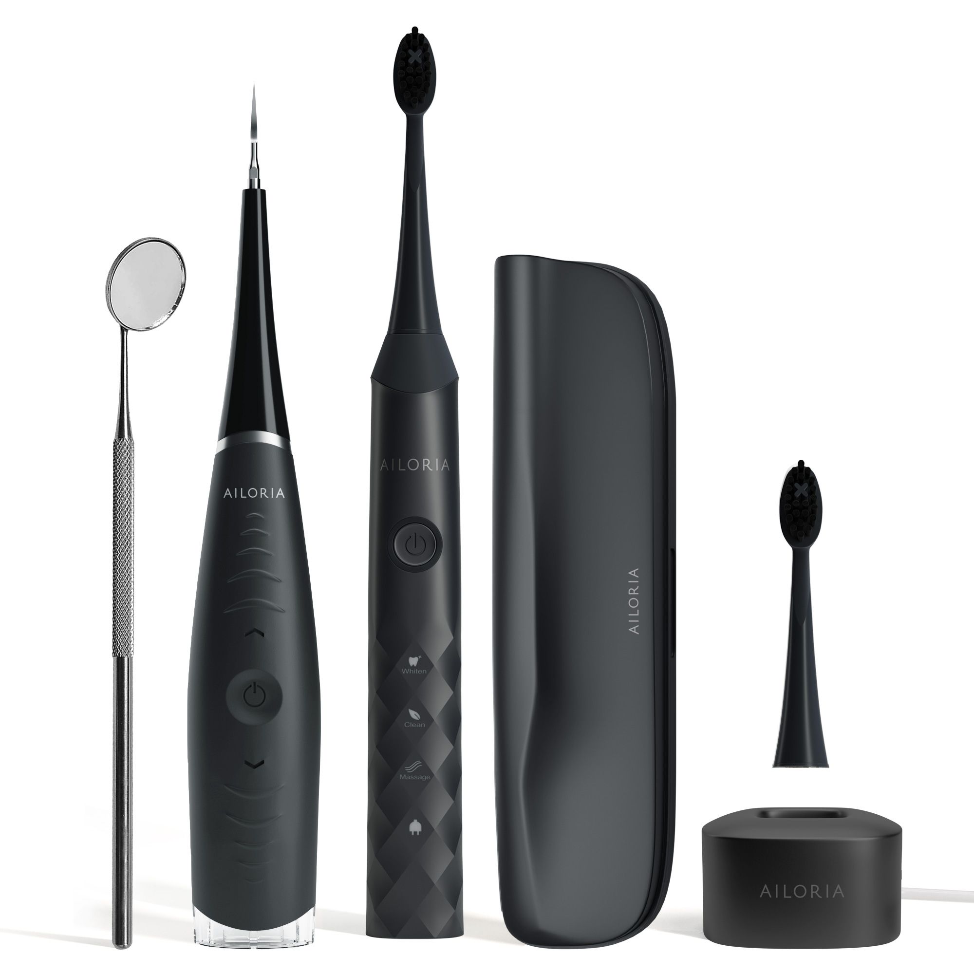 AILORIA Shine Bright Schallzahnbürste & Deplaqued Schall-Zahnreiniger