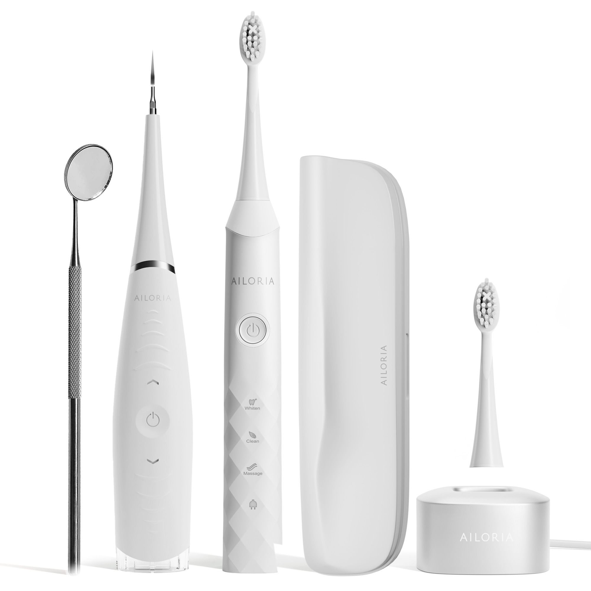 AILORIA Shine Bright Schallzahnbürste & Deplaqued Schall-Zahnreiniger