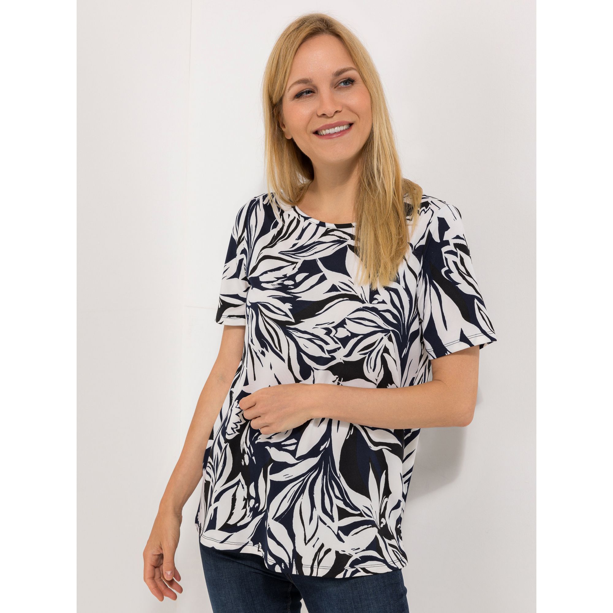 KIM & CO. Shirt, 1/2-Arm Brazil Knit Jersey Rundhalsausschnitt figurumspielend