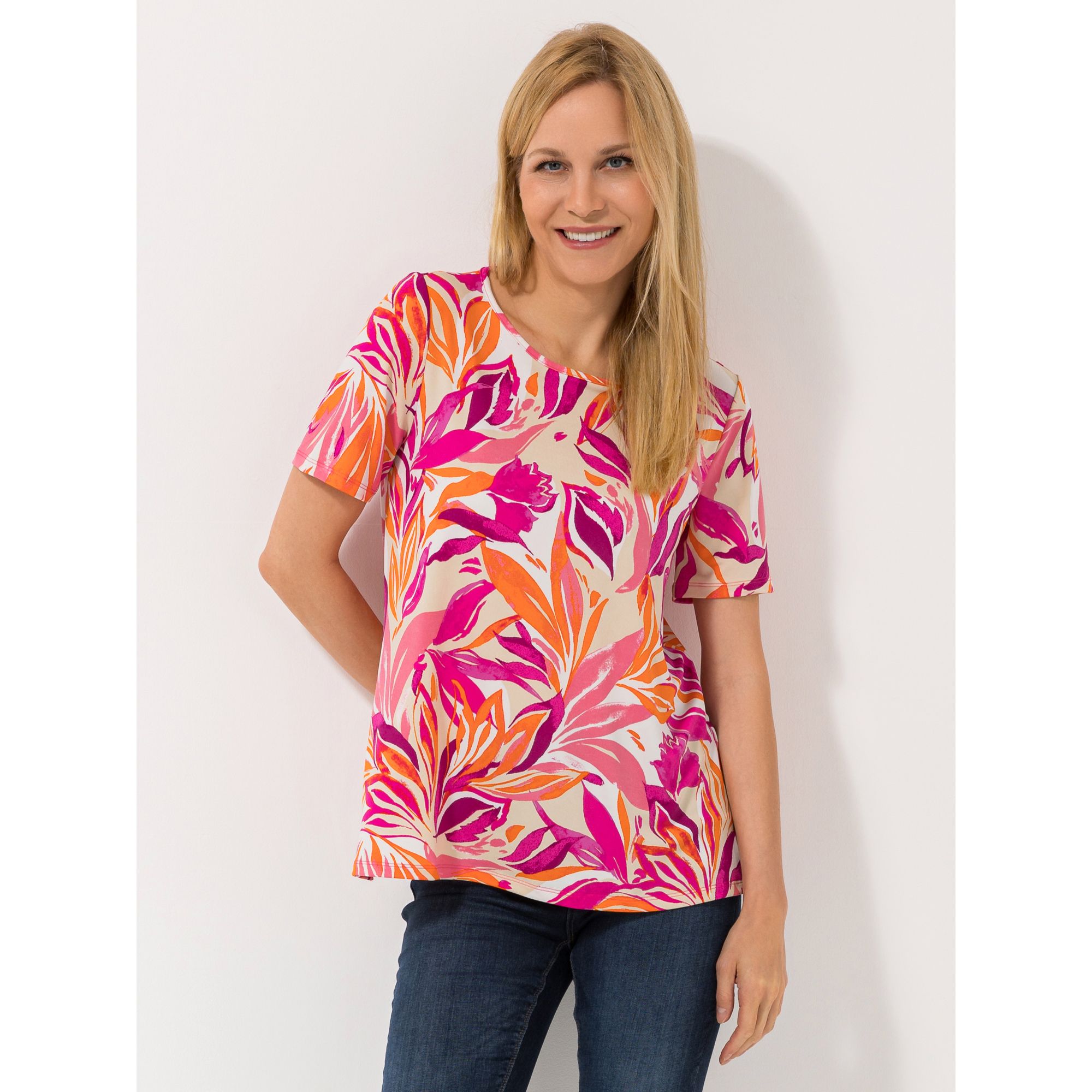 KIM & CO. Shirt, 1/2-Arm Brazil Knit Jersey Rundhalsausschnitt figurumspielend