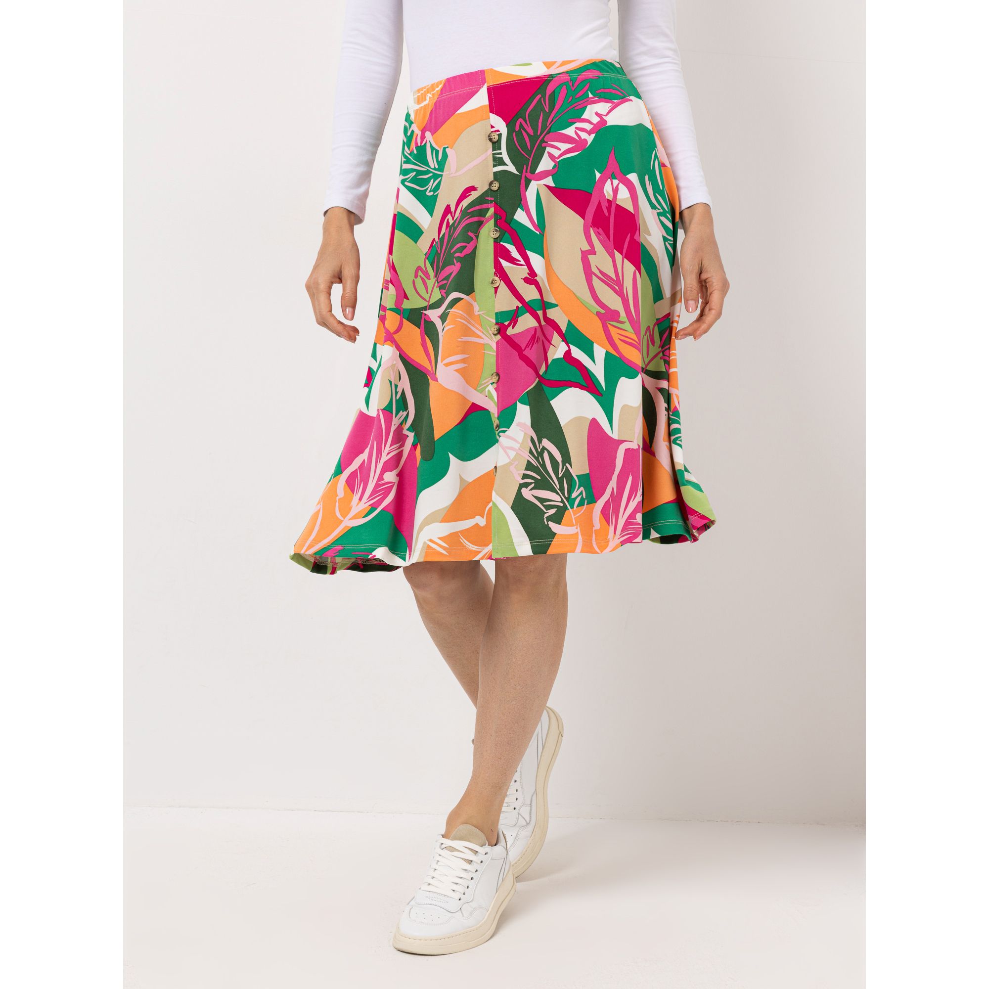 KIM & CO. Rock, knieumspielend Brazil Knit Jersey Knopfleiste figurumspielend