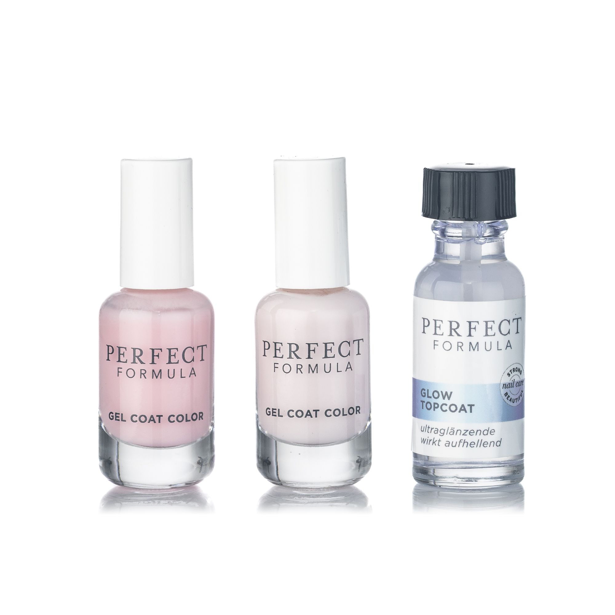 PERFECT FORMULA Glow Topcoat 18ml & Gel Coat Color 2x 8ml