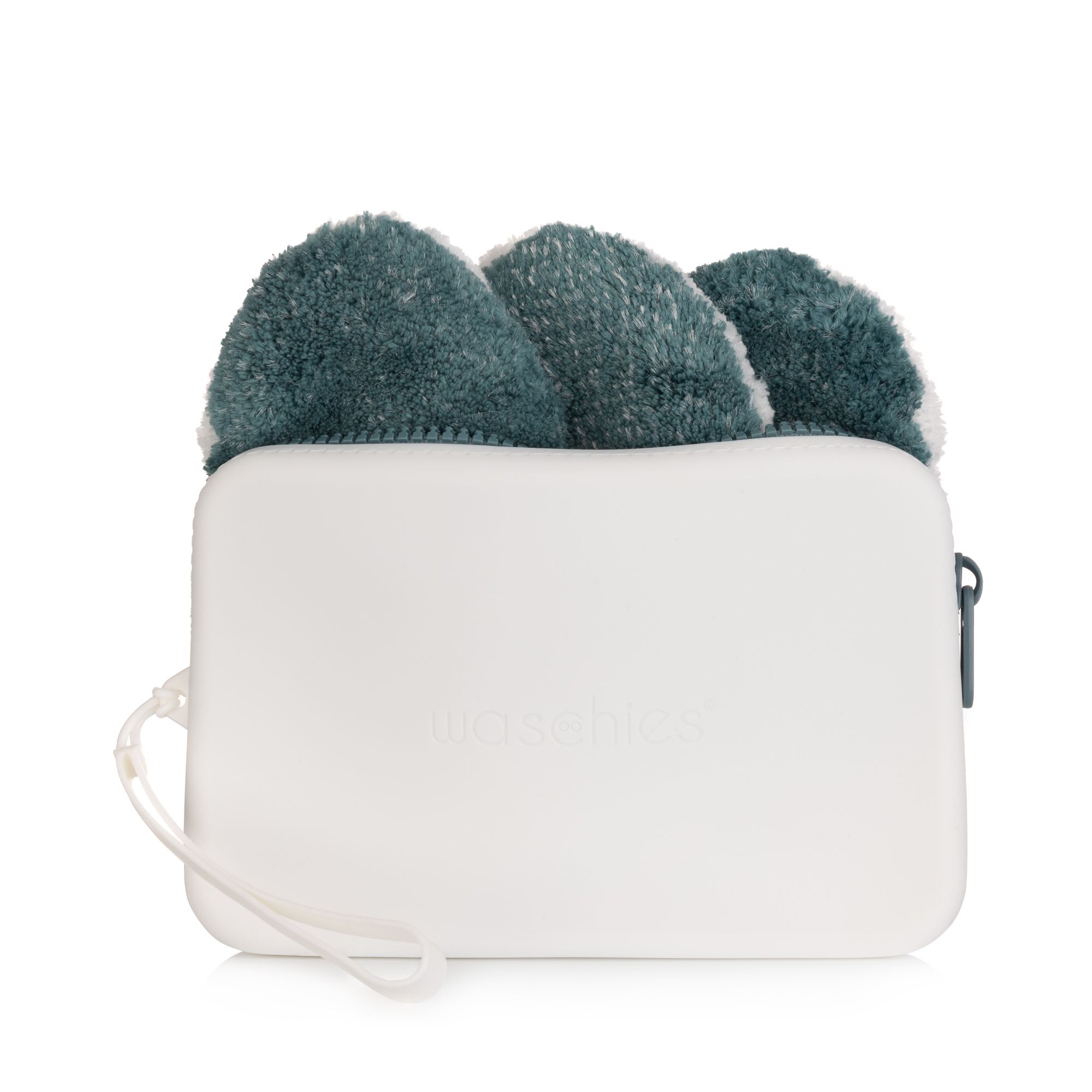 WASCHIES® Skin Cleansing Set 3 aqua Abschmink- & Waschpads mit ivory Aufbewahrungstasche