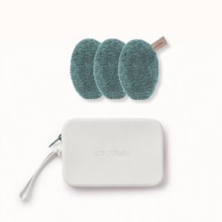 WASCHIES® Skin Cleansing Set 3 aqua Abschmink- & Waschpads mit ivory Aufbewahrungstasche