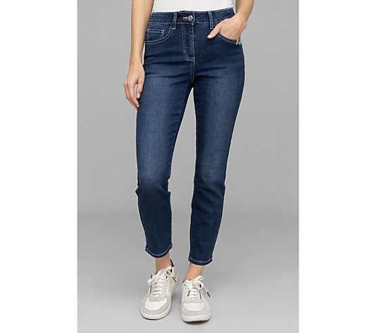 STRANDFEIN Jeans 5-Pocket Form Jackie-Druck schmales Bein