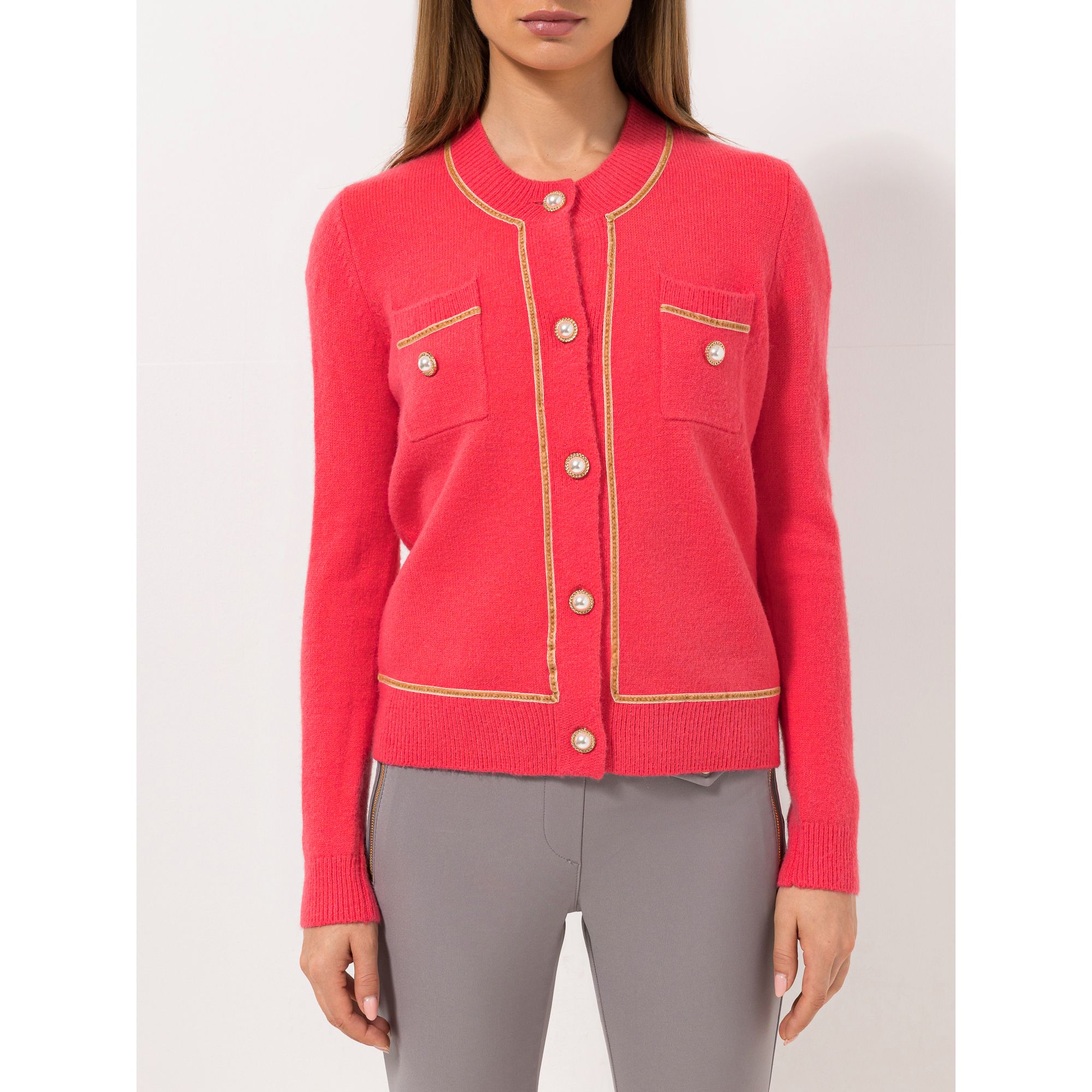 STEFFEN SCHRAUT Cardigan Toulouse Schmuckknöpfe Samt-Zierbänder figurumspielend