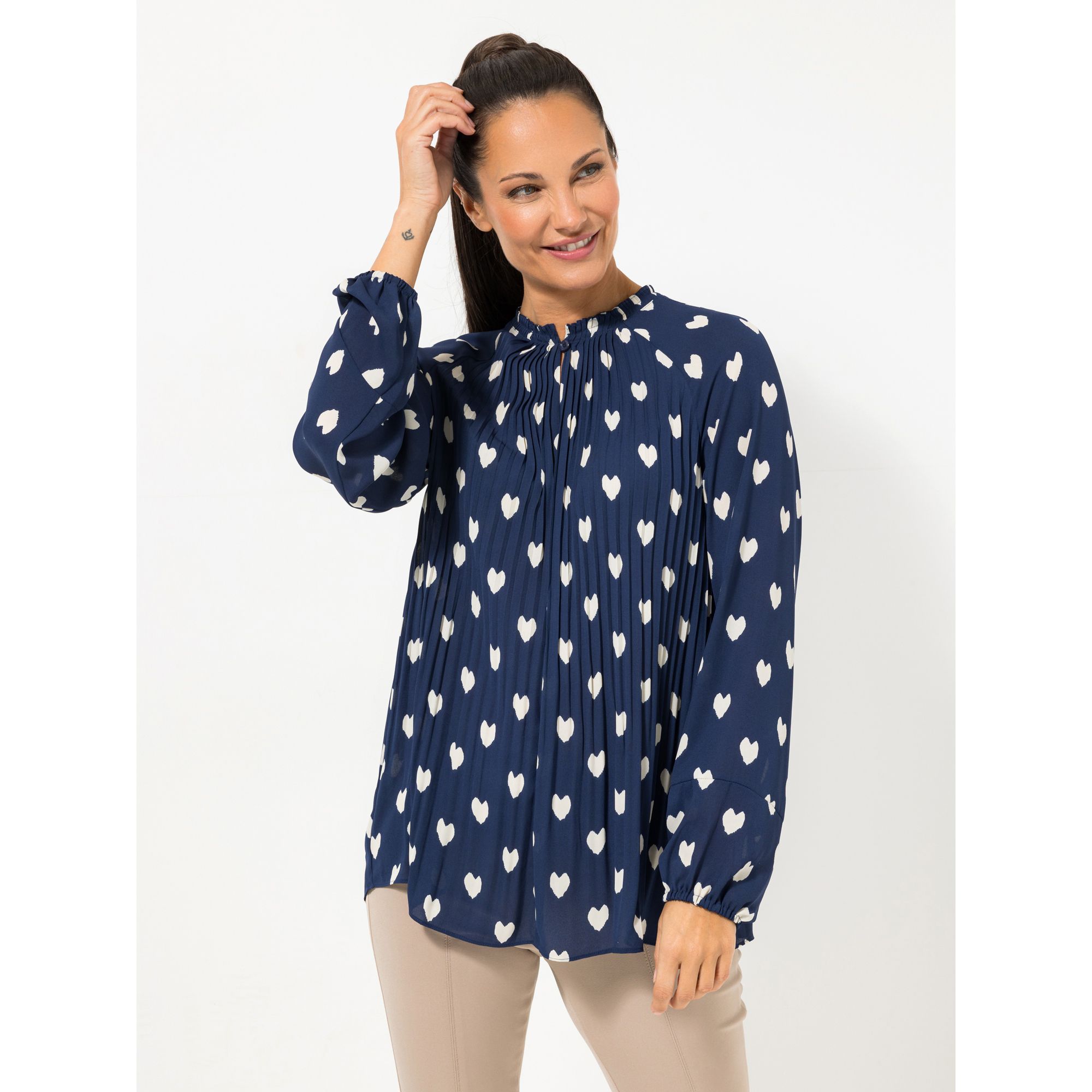 STEFFEN SCHRAUT Bluse Palma Zierkragen Falten-Detail leger weit