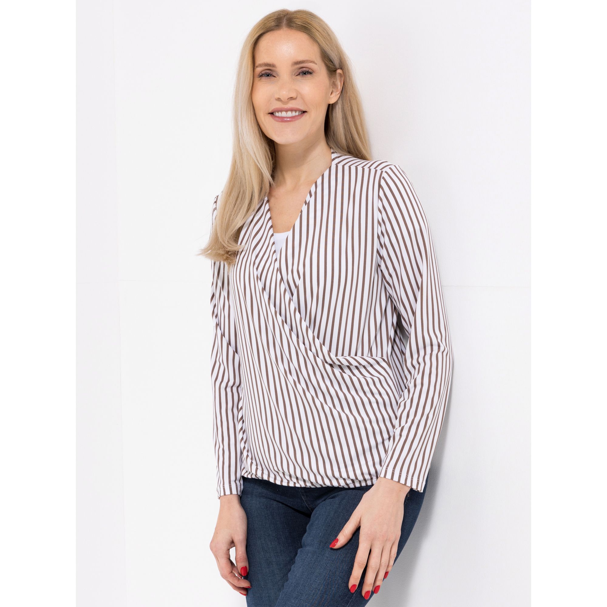 KIM & CO. Shirt, Langarm Brazil Knit Jersey Wickel-Effekt figurumspielend