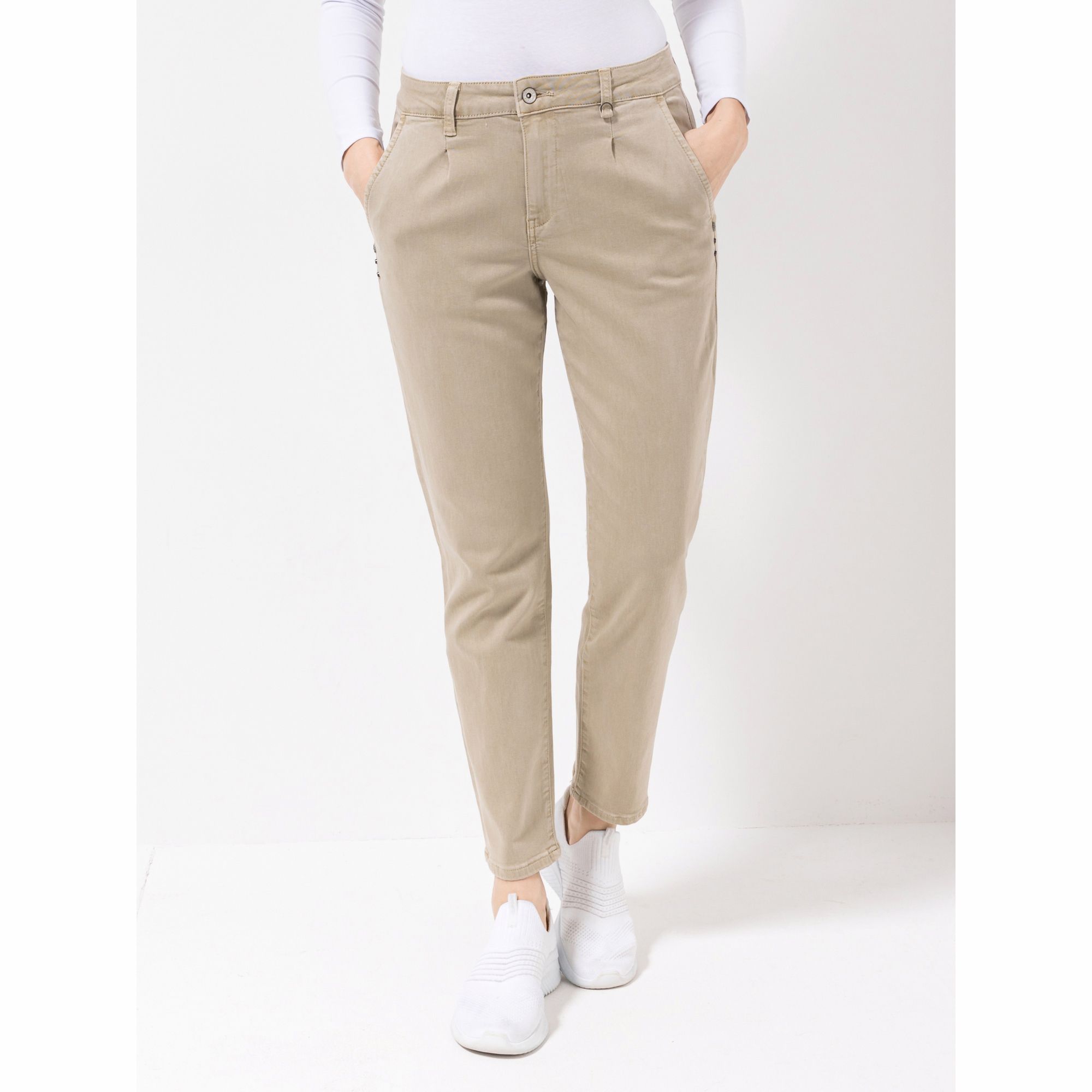 DINE 'N' DANCE Hose, knöchellang Chino-Style lässige Passform konischer Beinverlauf