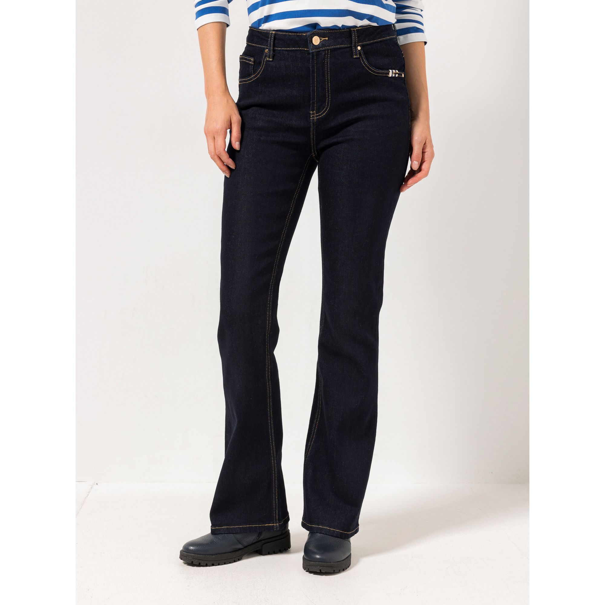 STRANDFEIN Jeanshose lange Form 5-Pocket-Style Bootcut