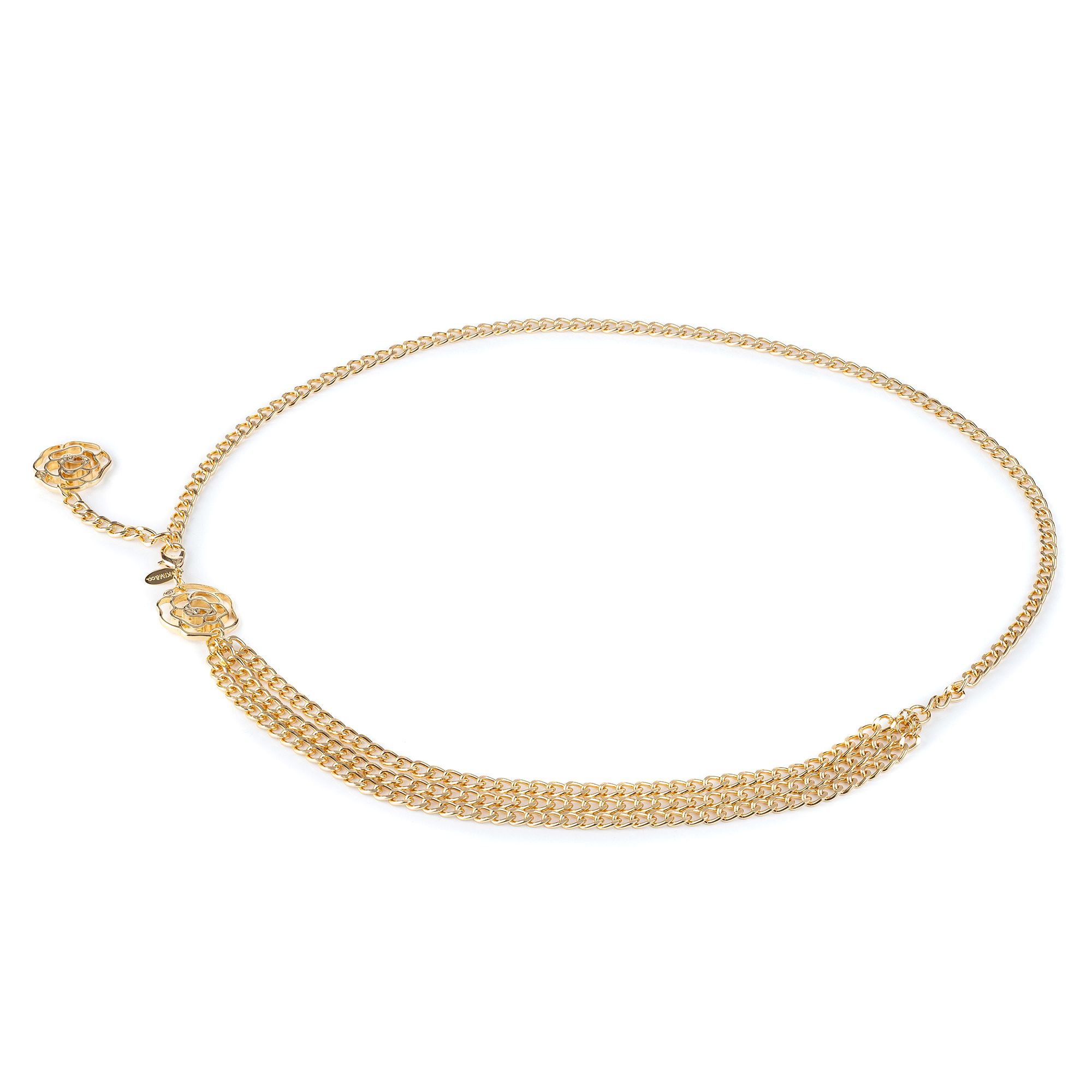 KIM & CO. Ketten-Gürtel Modeschmuck Blumen-Detail 3 Längen