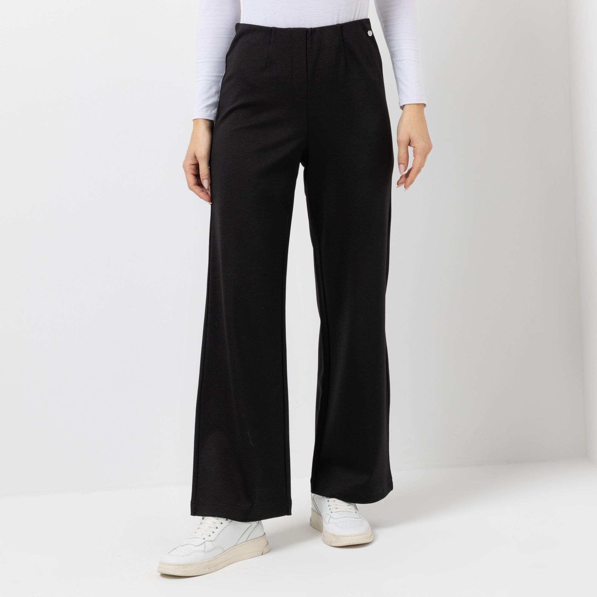 EVA LUTZ Hose Rundumdehnbund lange Form weites Bein