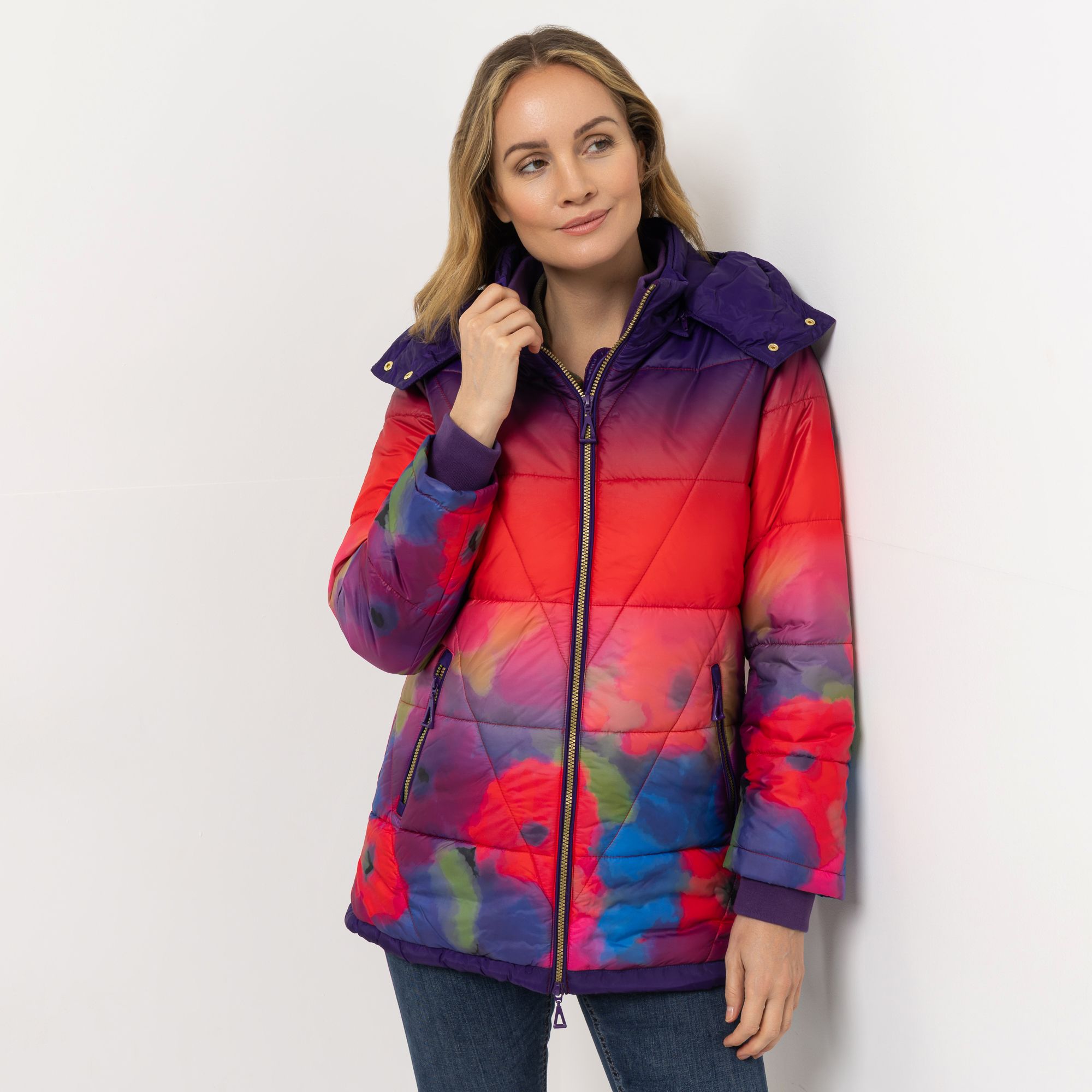 DAWID by Dawid Tomaszewski Steppjacke Kragen mit Kapuze figurumspielend