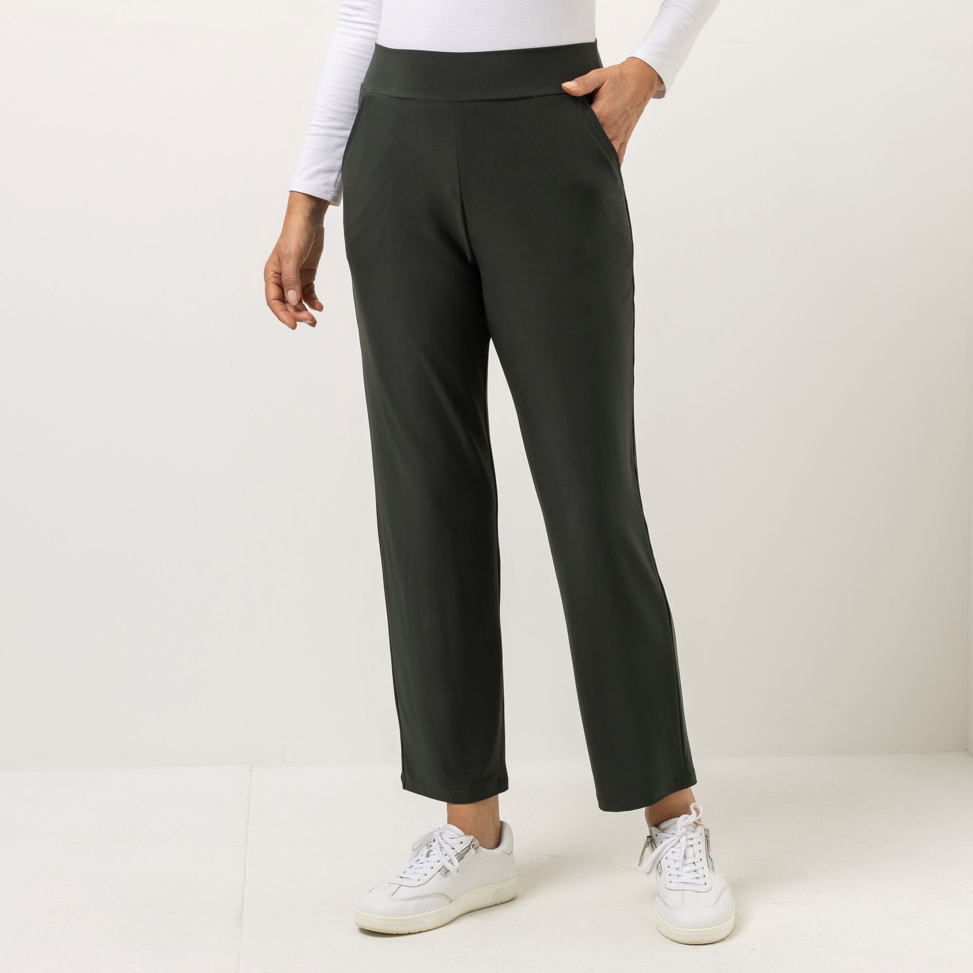 KIM & CO. Hose, knöchellang Deluxe Brazil Knit 2 Eingrifftaschen konischer Beinverlauf