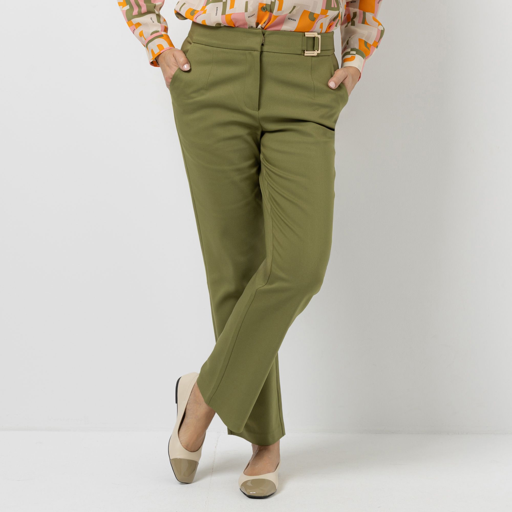 KILIAN KERNER SENSES Hose, knöchellang dekorative Schnalle Eingrifftaschen gerades Bein