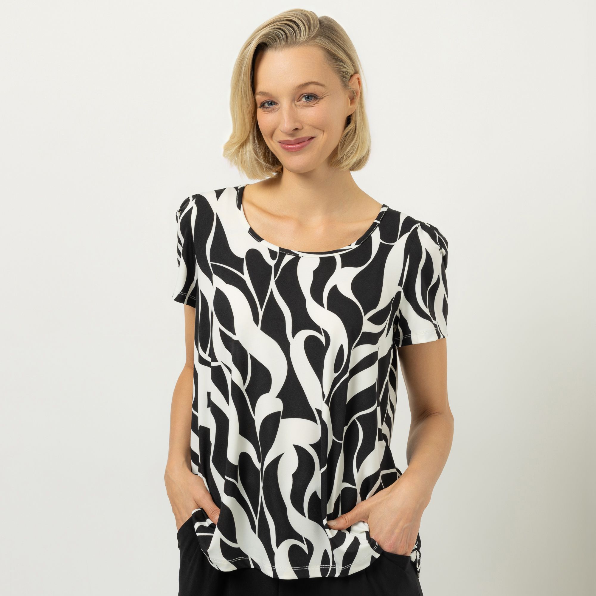 KIM & CO. Shirt, 1/2-Arm Brazil Knit Jersey Rundhalsausschnitt figurumspielend