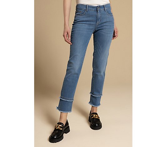 STEFFEN SCHRAUT Jeans knöchellang Fransen-Detail schmales Bein