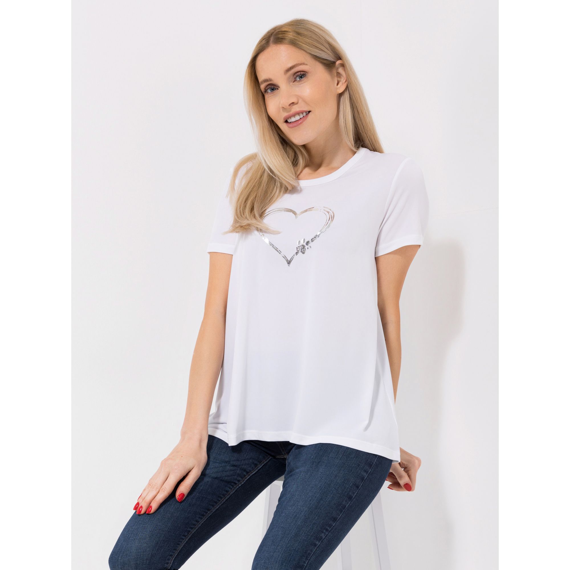 KIM & CO. Shirt, 1/2-Arm Brazil Knit Jersey Folien-Druck figurumspielend