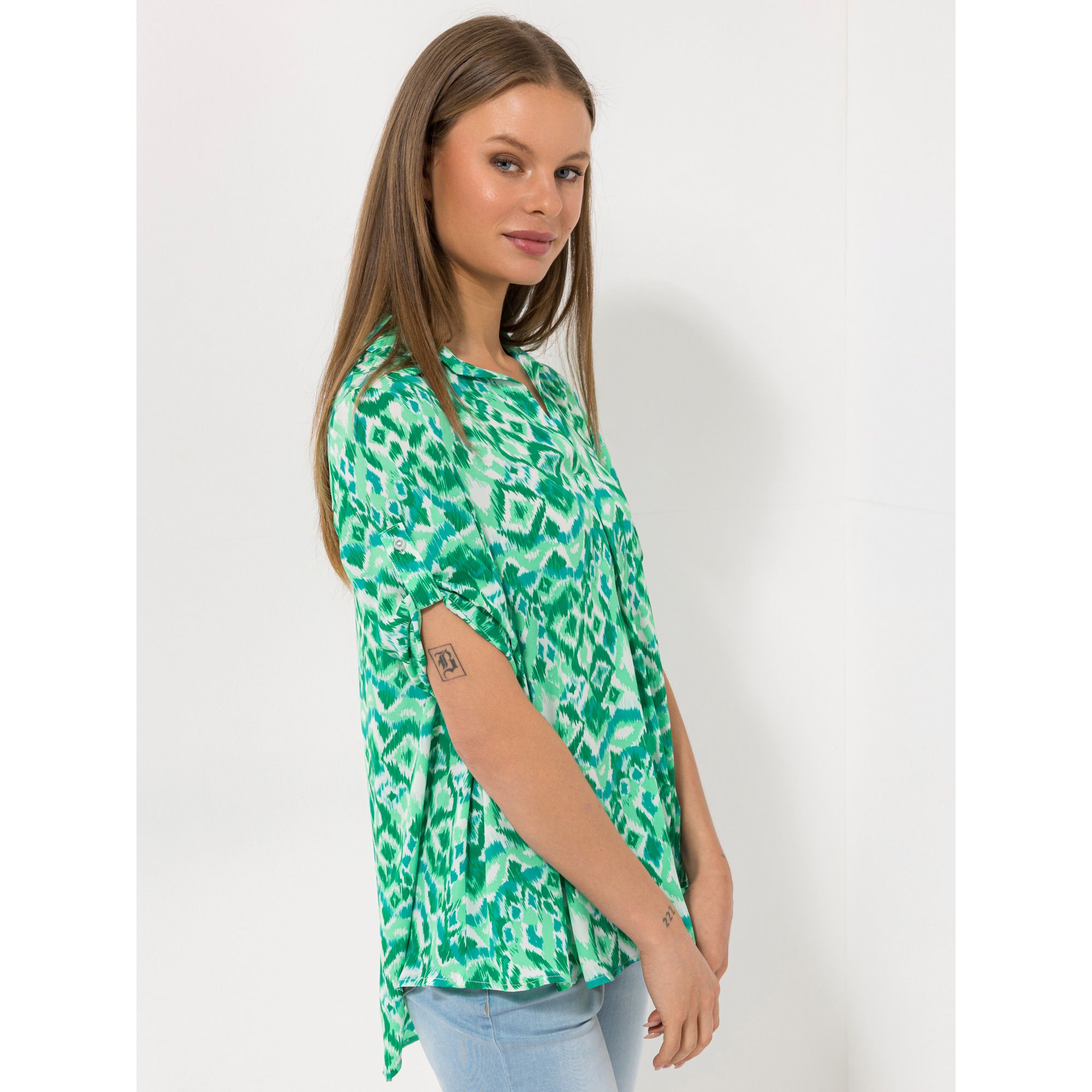 STEFFEN SCHRAUT Bluse Caprese langer 1/2-Arm Ärmelriegel leger weit