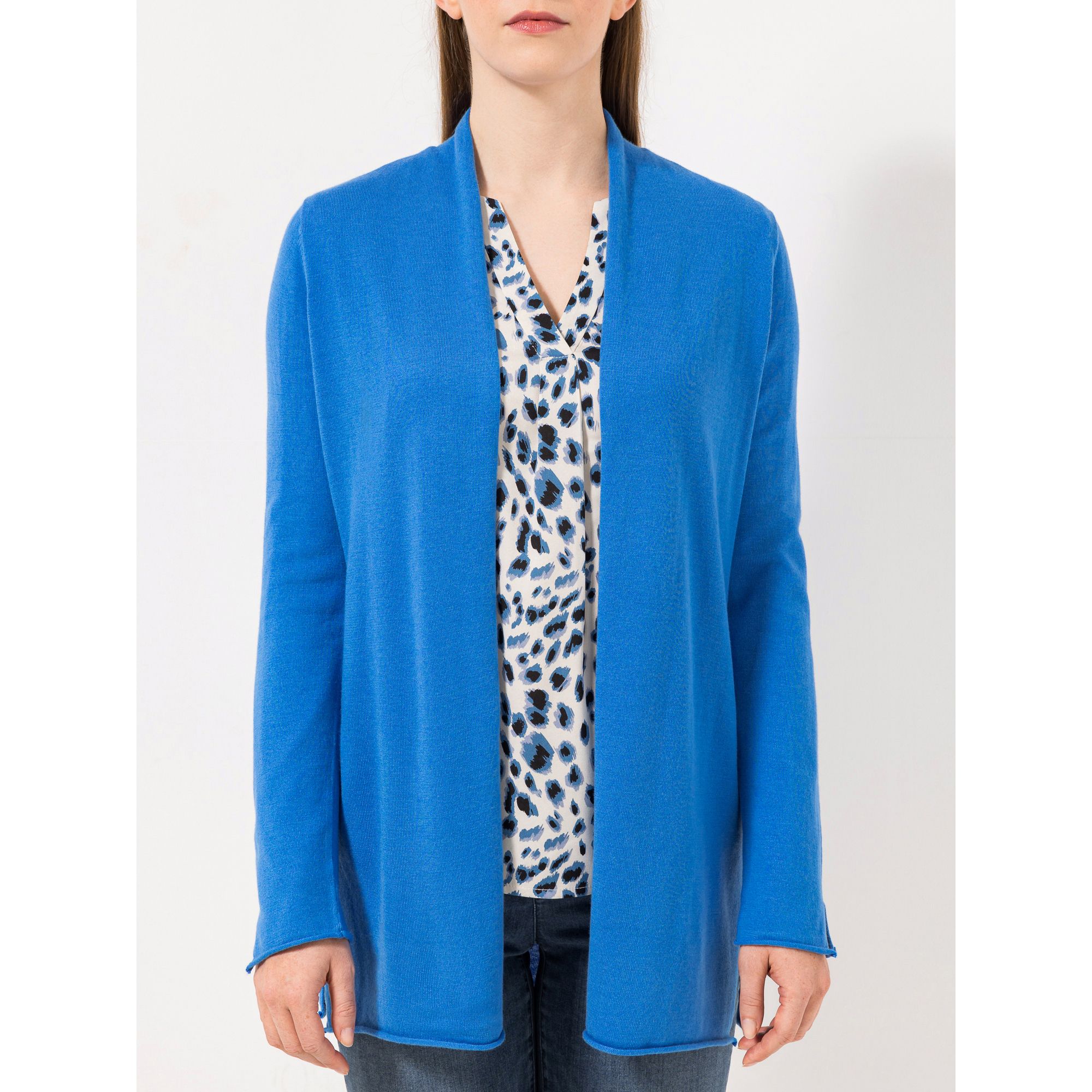 STEFFEN SCHRAUT Longcardigan Boston offene Front Rollsaum leger weit