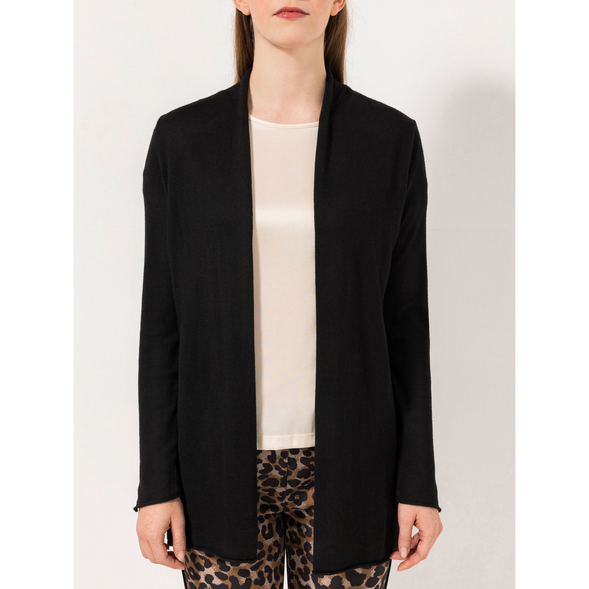 STEFFEN SCHRAUT Longcardigan Boston offene Front Rollsaum leger weit