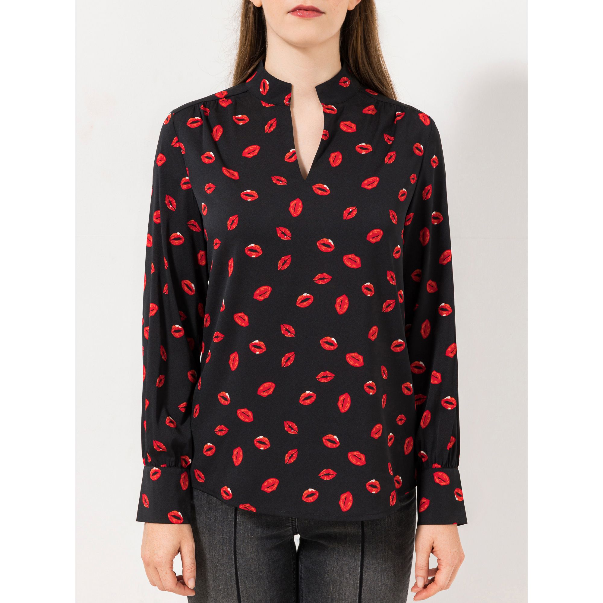 STEFFEN SCHRAUT Bluse V-Ausschnitt Manschetten leger weit