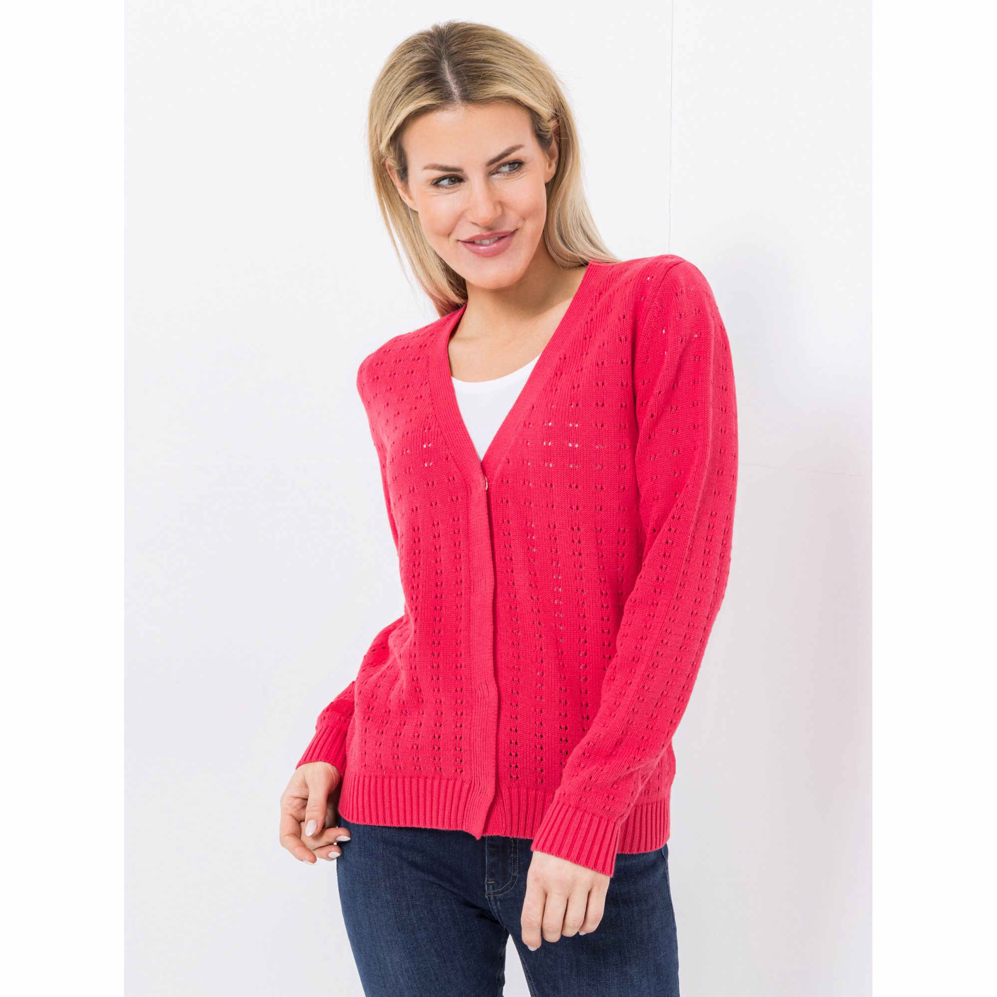 DAWID by Dawid Tomaszewski Cardigan, Langarm Lochmusterdesign figurumspielend