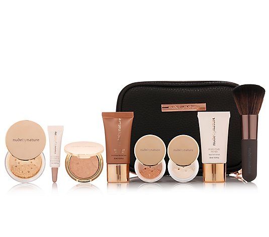 NUDE BY NATURE Complexion Essential Starter Kit mit Bronzer in limit. Edition 9tlg.